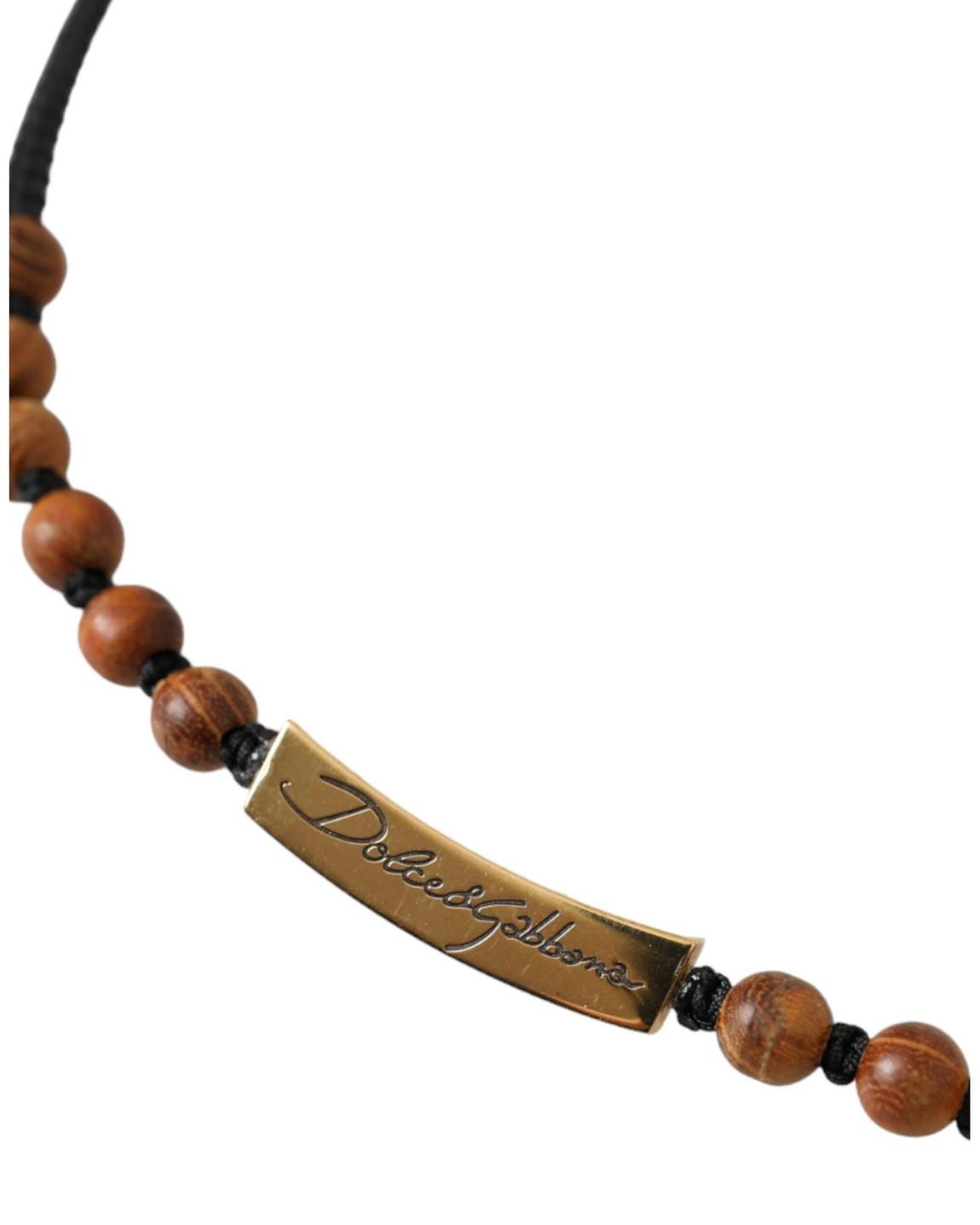 Elegant Chain Necklace with Wooden Beads Accent and Adjustable Closure main product photo