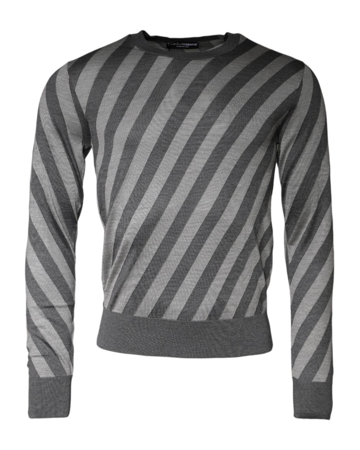 Diagonal Stripe Sweater TSH86991- Gray main product photo