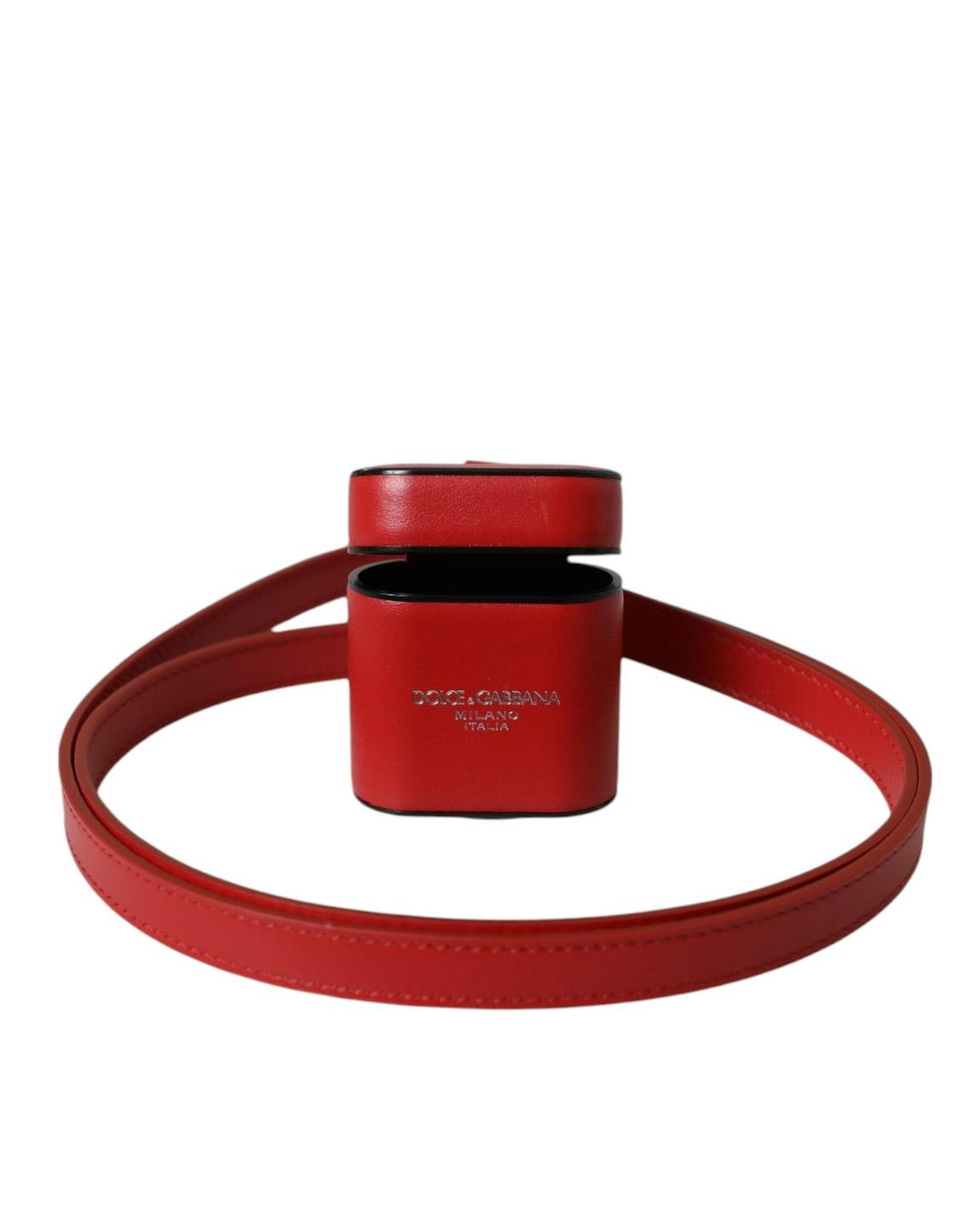 Leather AirPods Case with Strap - Red Miscellaneous main product photo