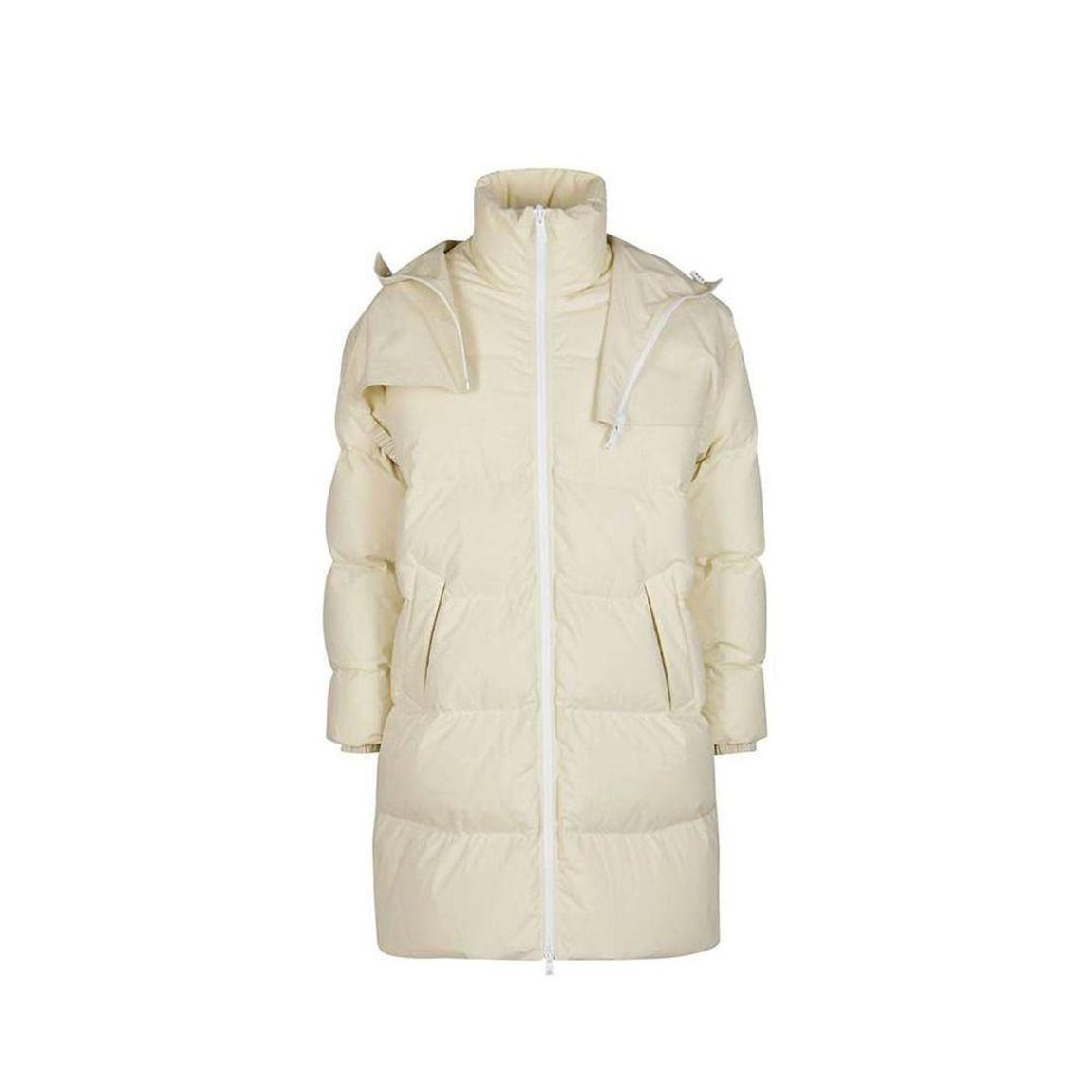 Padded Coat with High Collar and Hood - Beige Jackets main product photo