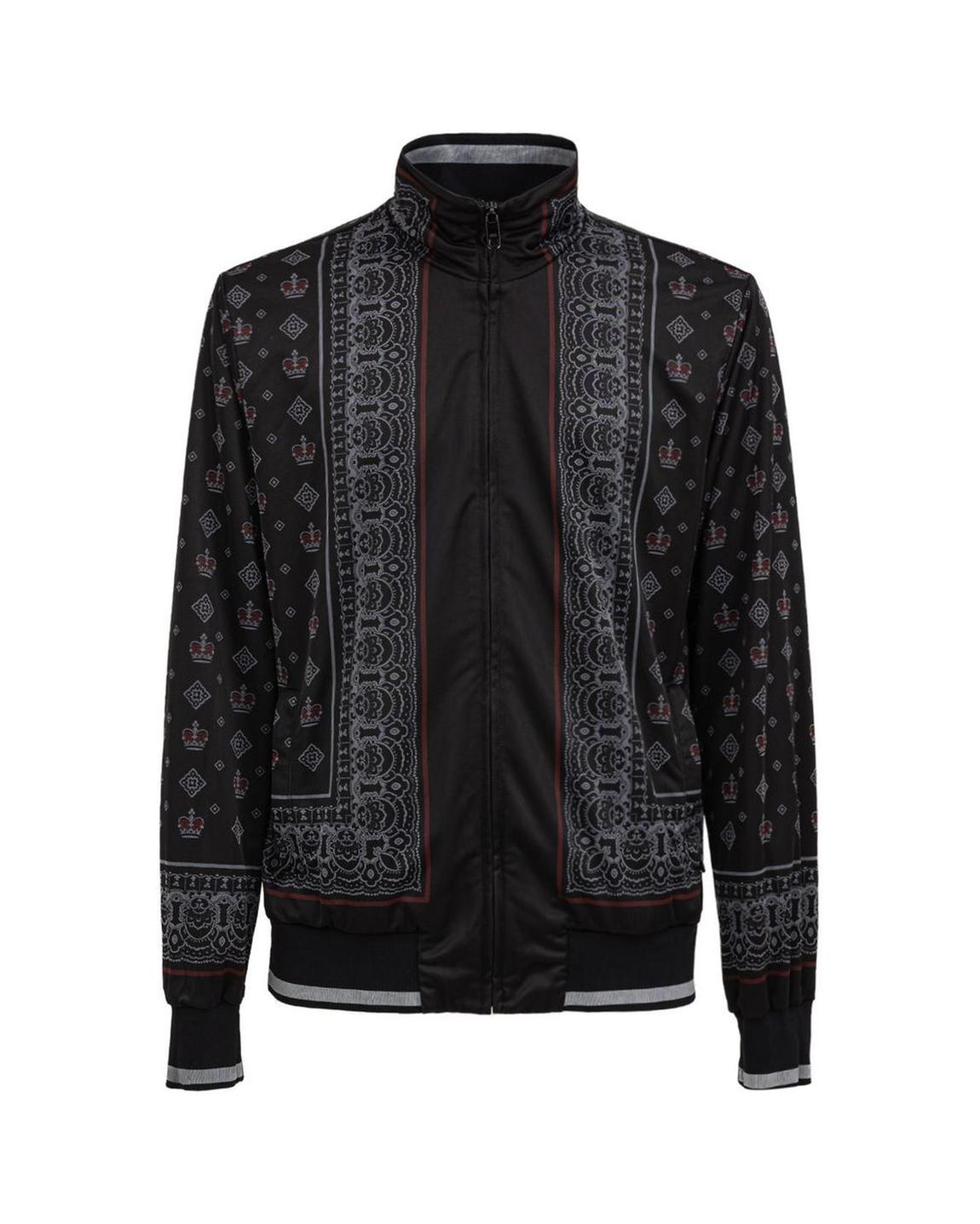 Crown Print Track Jacket G9LM5T G7UXL - Black Sweaters main product photo
