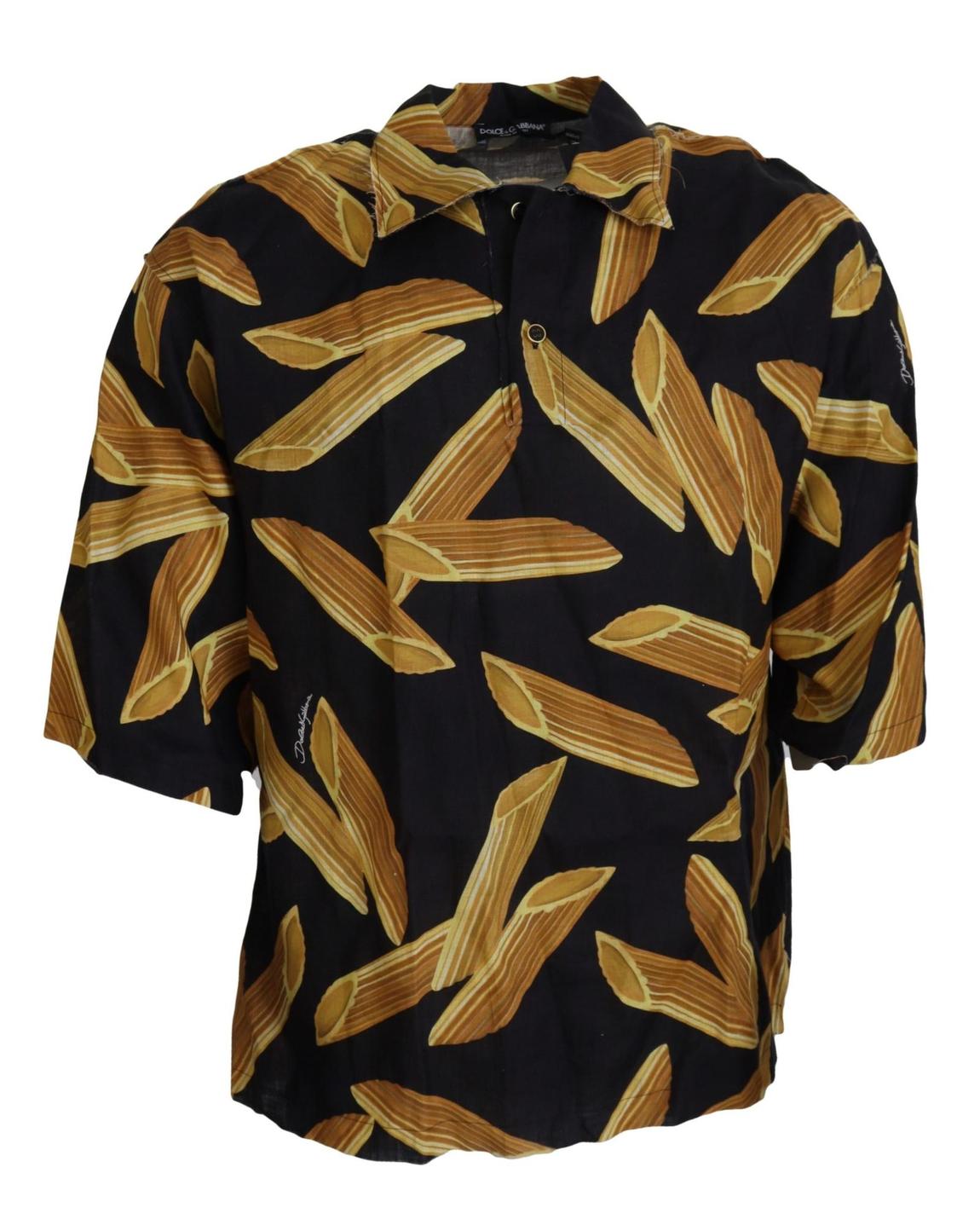 Pennette Pasta Print Shirt - Black main product photo