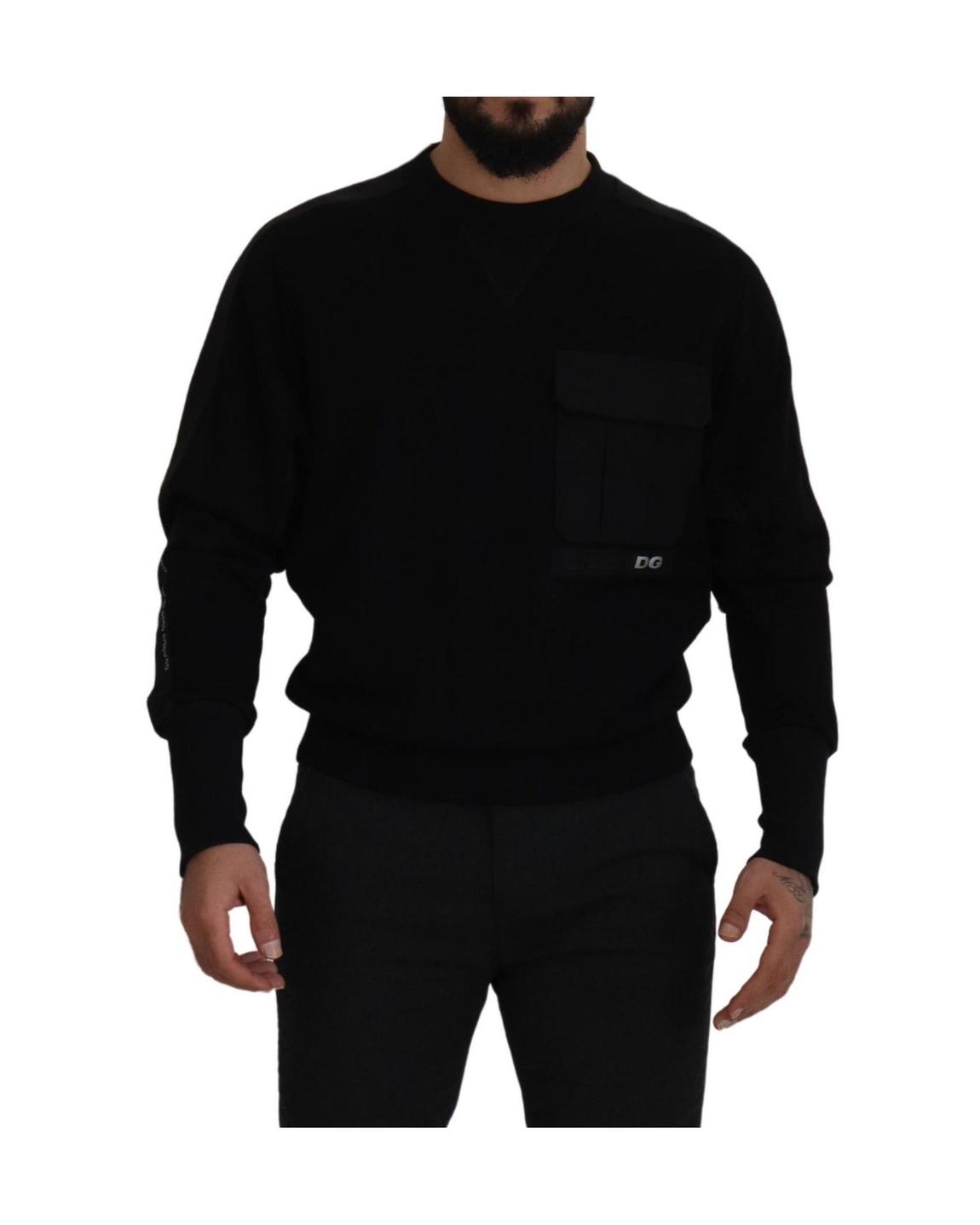 Black Knitwear Sweater Crew Neck main product photo