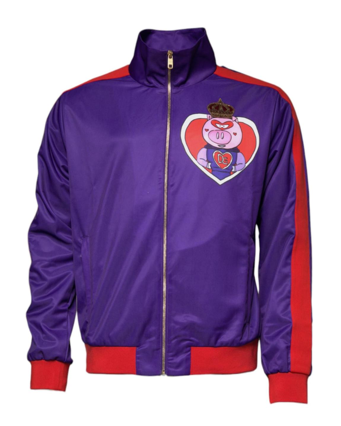 Pig Print Track Jacket - Purple Sweaters main product photo