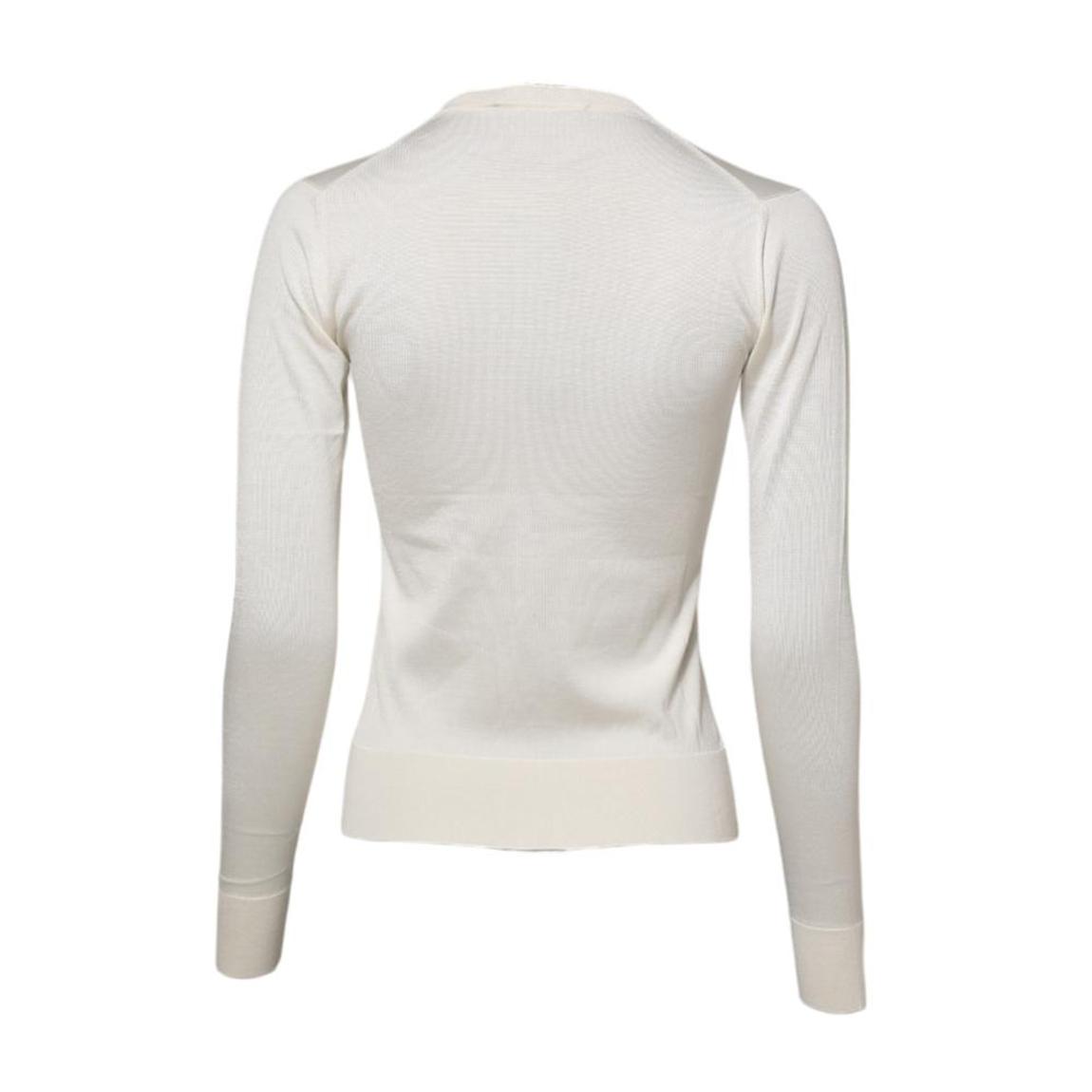 Silk Lily Buttoned Cardigan Sweater Wo - White main product photo