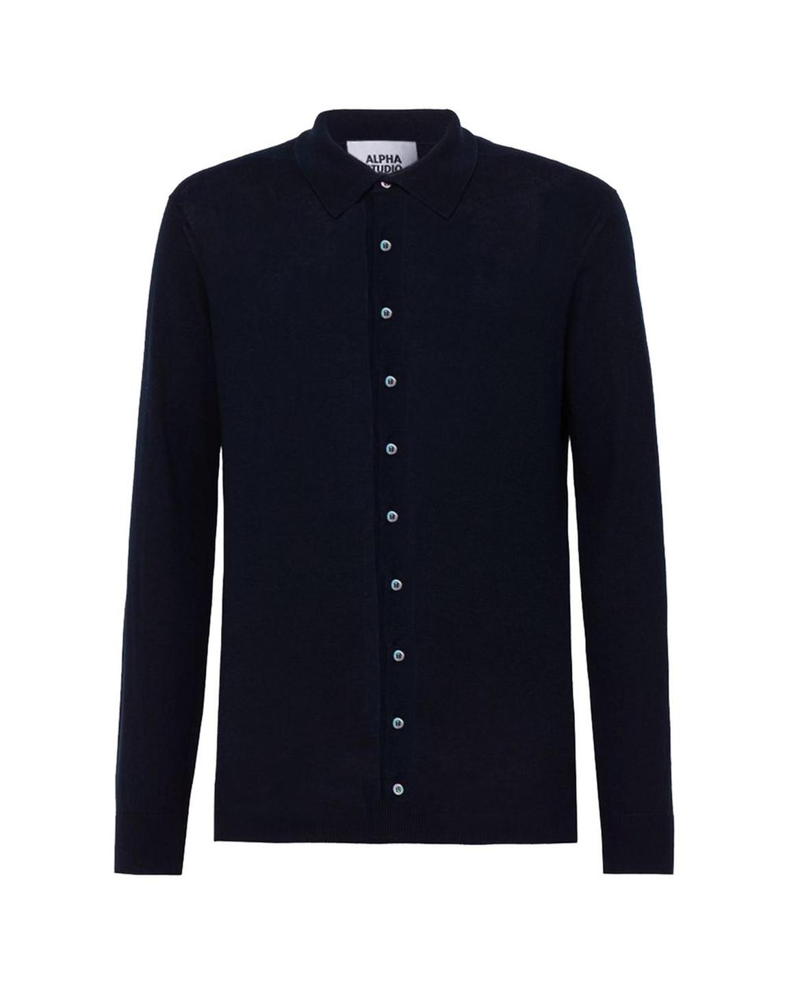 Polo Knit Cardigan Navy - Blue Shirts main product photo
