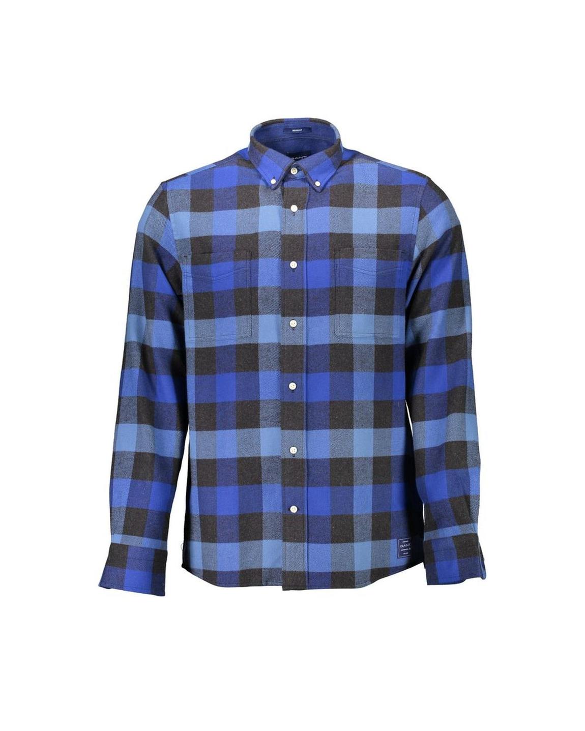 Flannel Shirt Plaid Long Sleeves - Blue main product photo