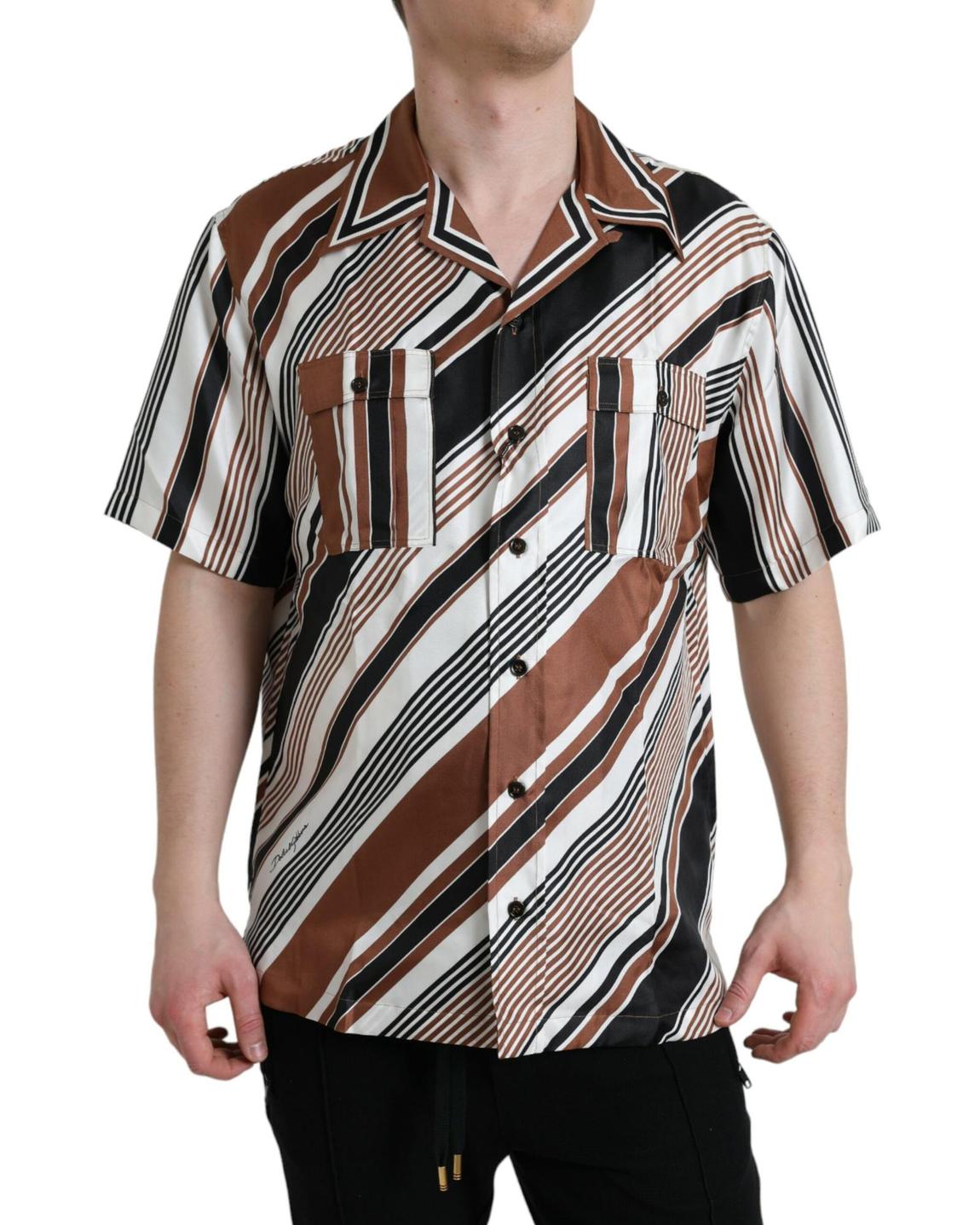 Striped Silk ShortSleeve Shirt - Multicolor main product photo