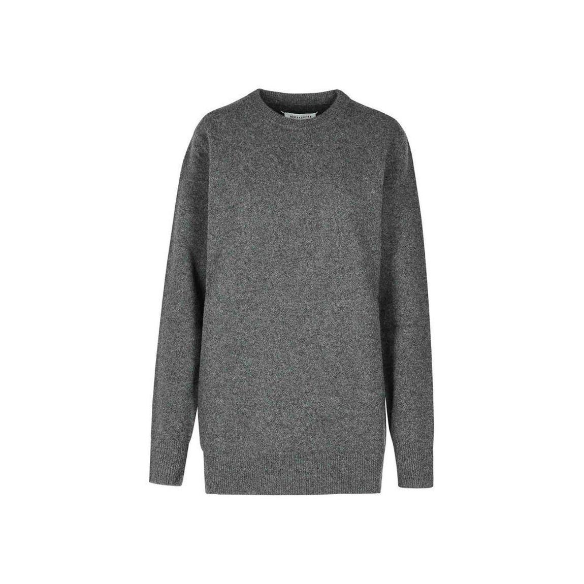 Wool Sweater with Long Sleeves and Round Neck - Gray main product photo