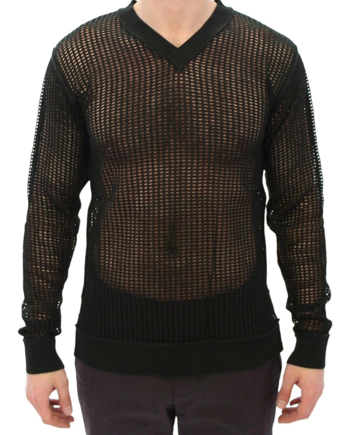 VNeck Mesh Knit Sweater - Green main product photo