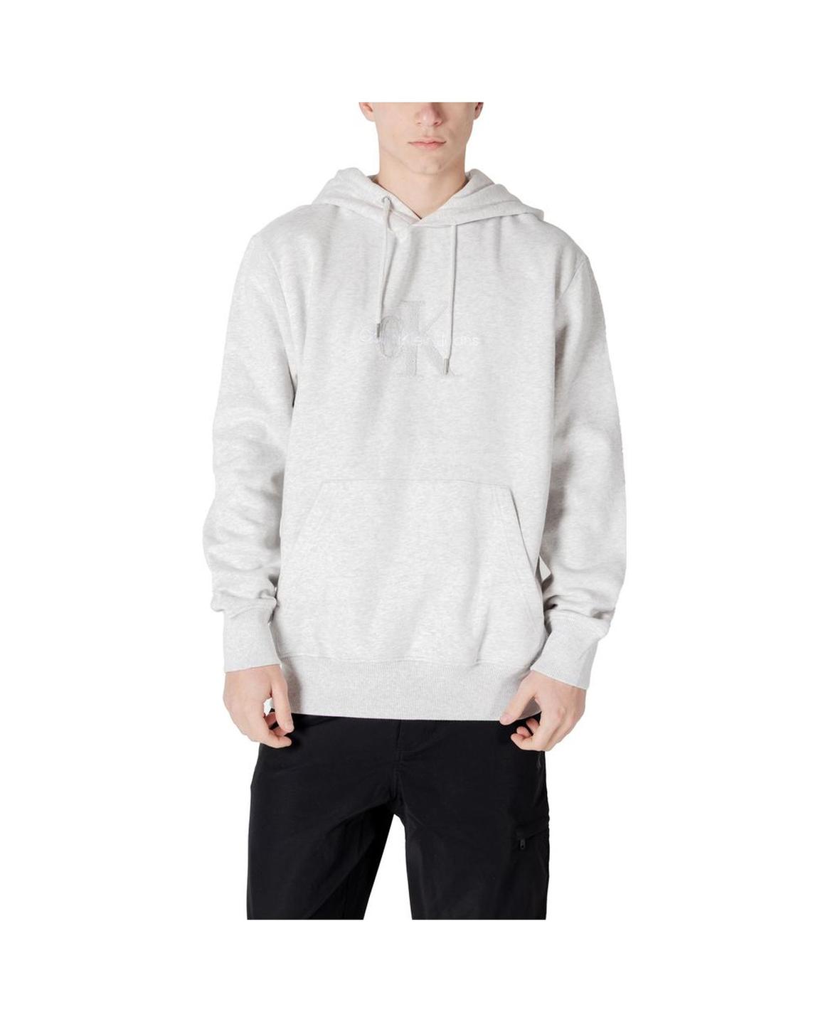Embroidered Logo Hoodie Relaxed Fit - Gray Sweaters main product photo