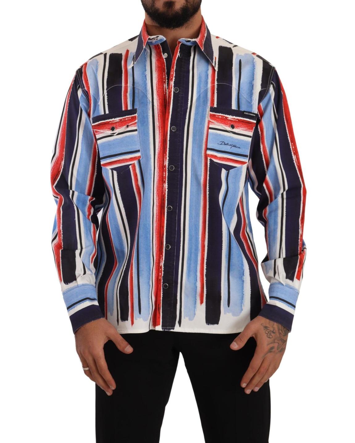 Multicolor Striped Shirt TSH7535 - Red main product photo
