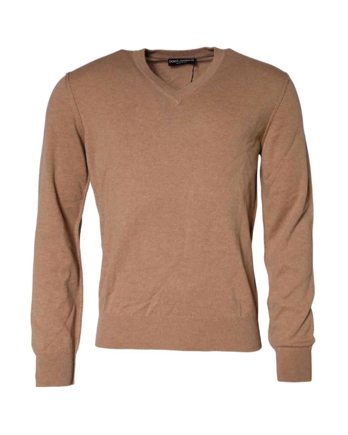 VNeck Cashmere Sweater - Brown main product photo