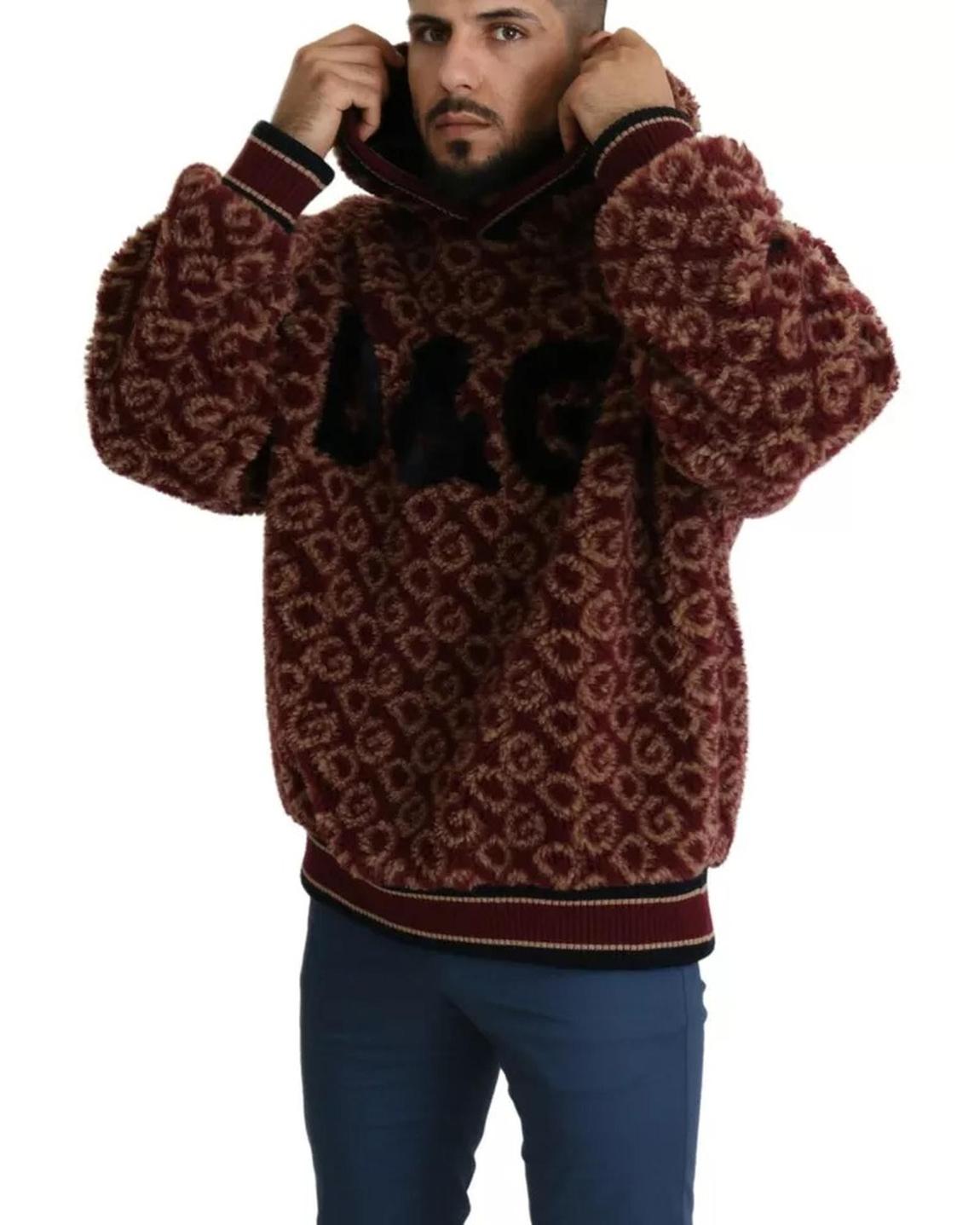 Hooded Sweatshirt Burgundy Fleece - Red Sweaters main product photo