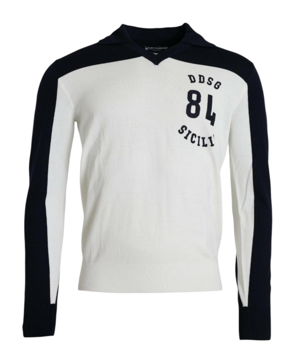 Vneck ColorBlock Sweater Sicily 84 - Blackwhite main product photo