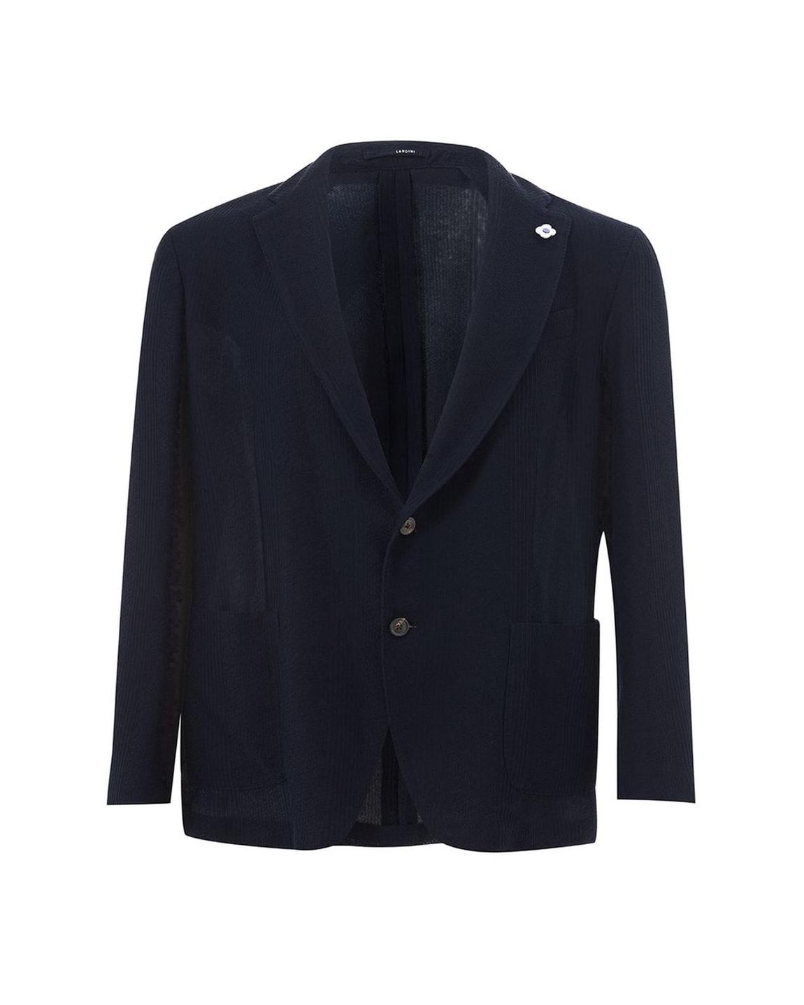 Knit Blazer Casual Style - Blue main product photo