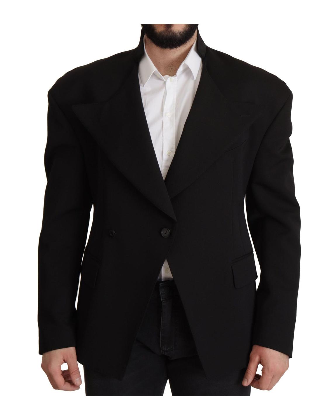 Notch Lapel Blazer Long Sleeve - Black main product photo