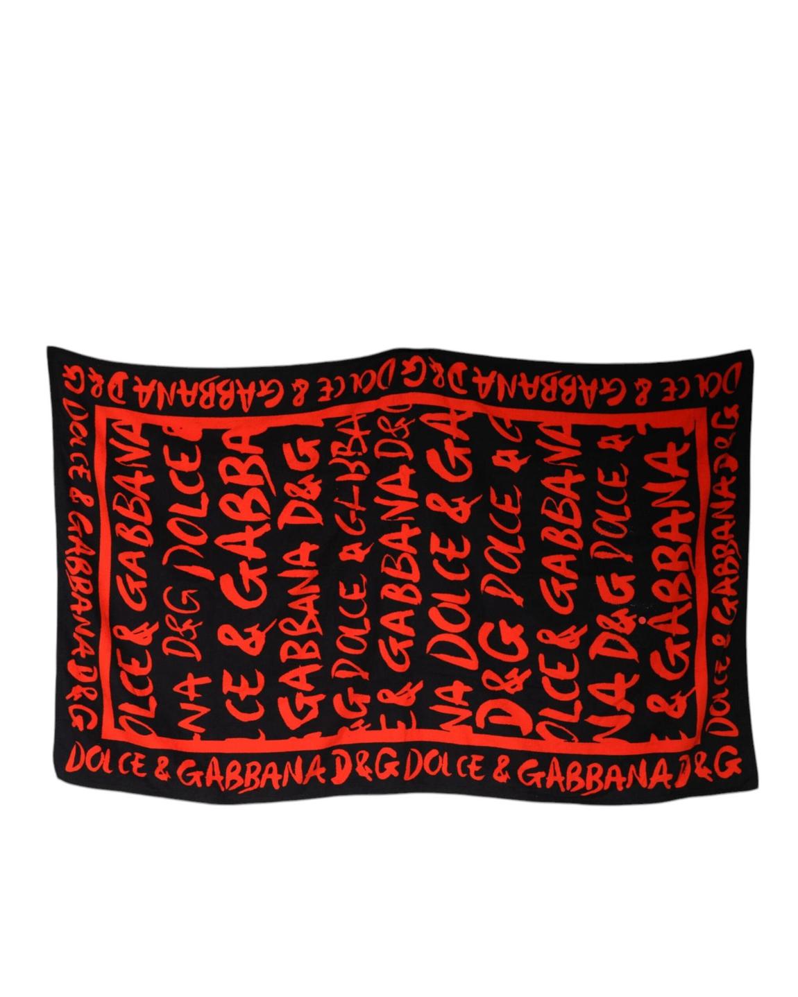 Silk Scarf Red Logo Print Wo - Black And Red Miscellaneous main product photo