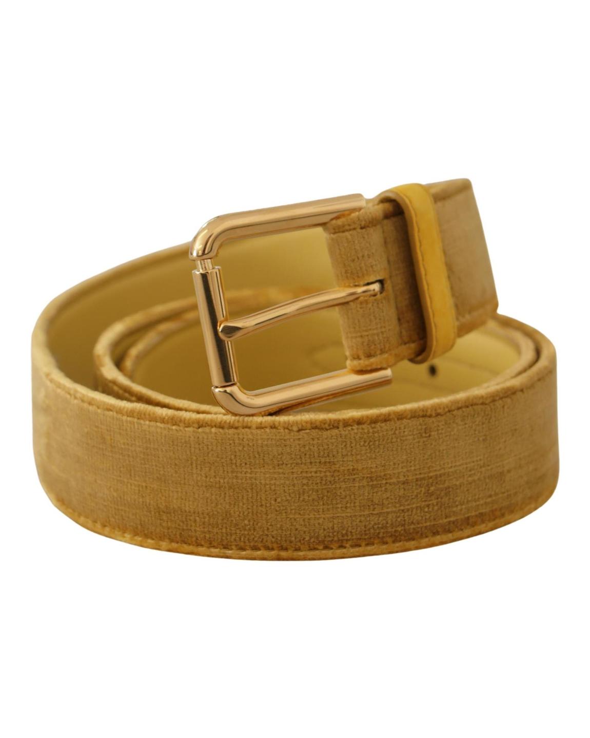 Velvet Belt Gold Buckle Model - Yellow main product photo