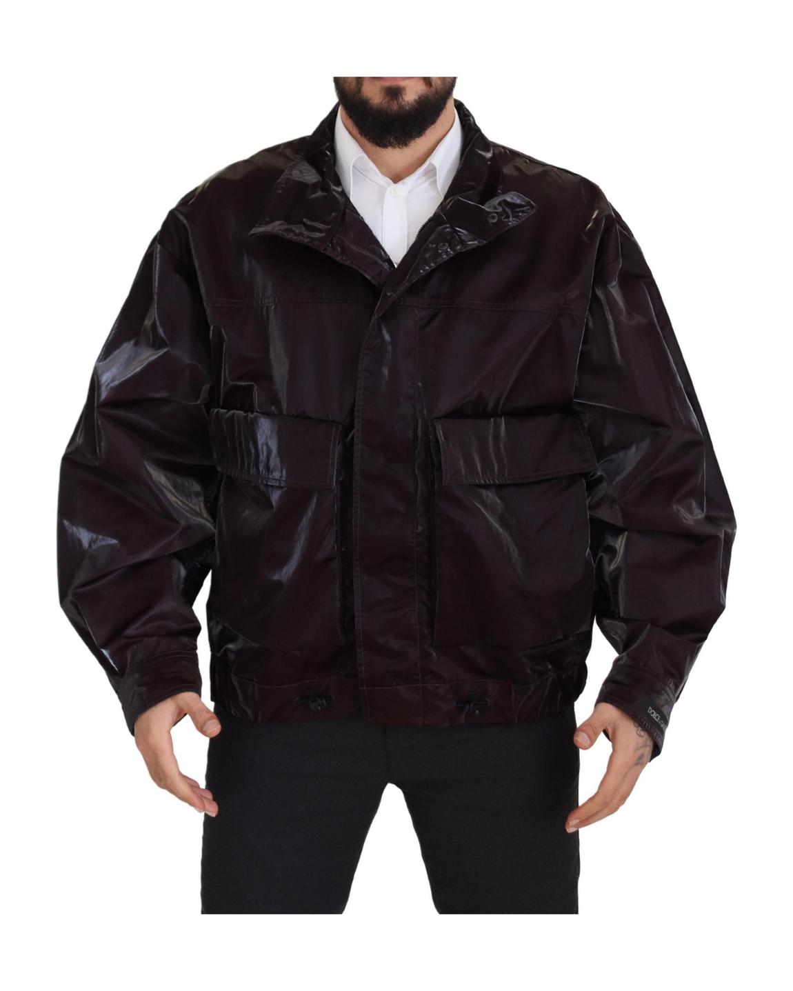 Shiny Burgundy Bomber Jacket - Bordeaux main product photo