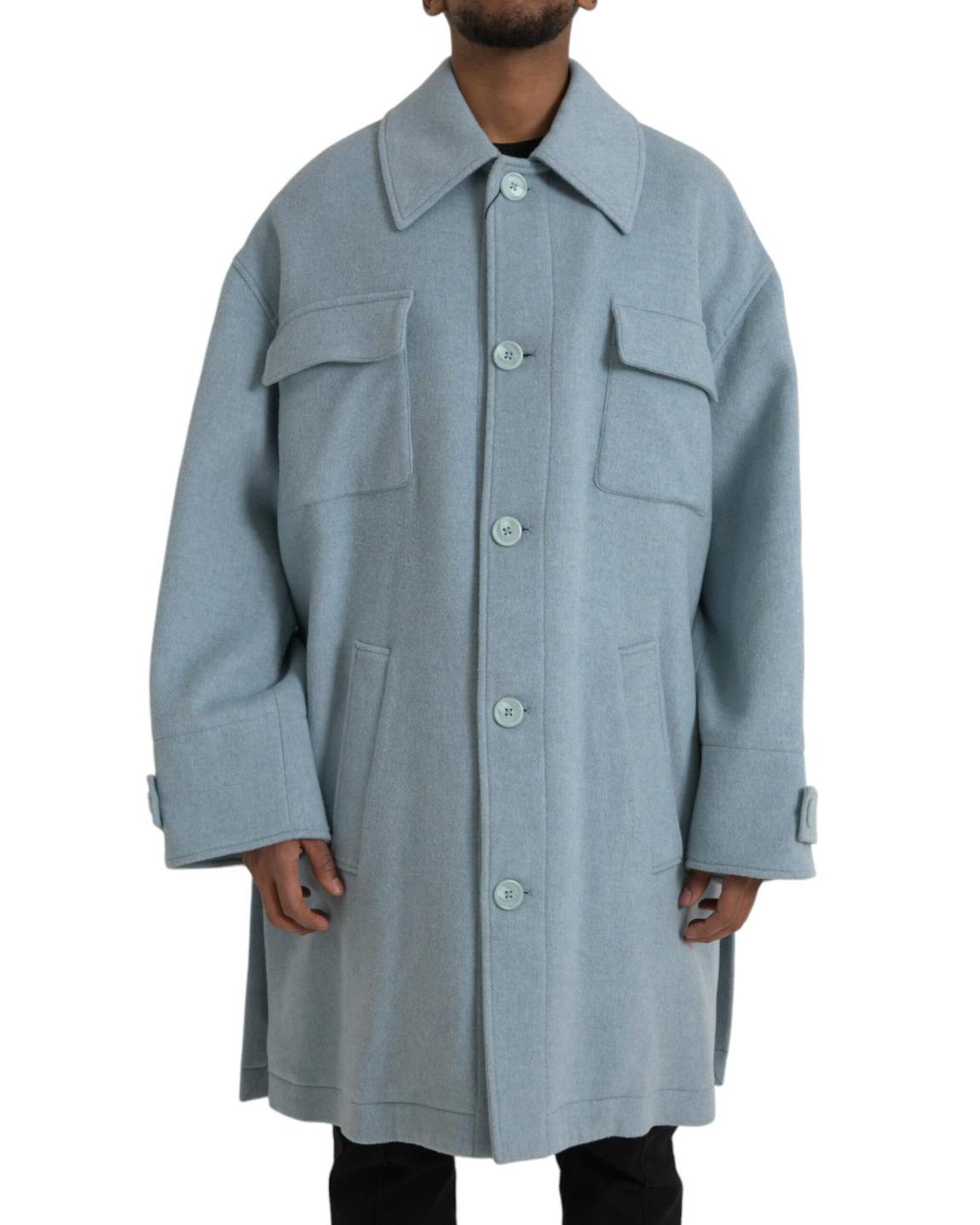 Oversized Wool Coat JKT3848 - Light Blue Jackets main product photo