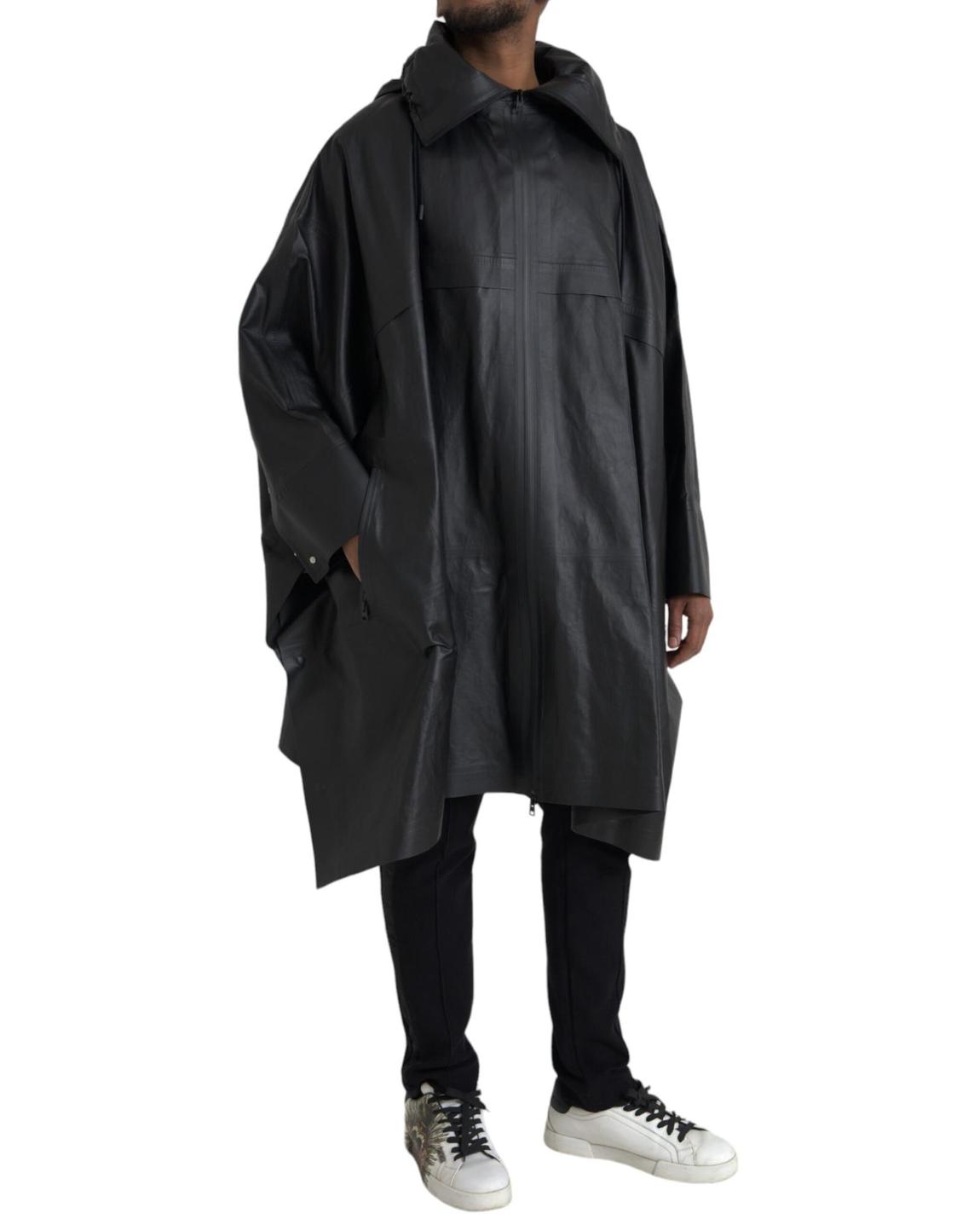 Oversized Leather Coat Model 680857V0V101000 - Black Jackets main product photo