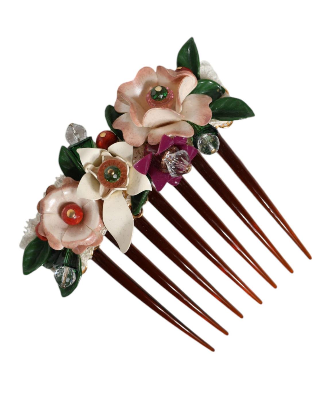 Floral Hair Comb Brown Resin Hair Accessory Wo Miscellaneous main product photo