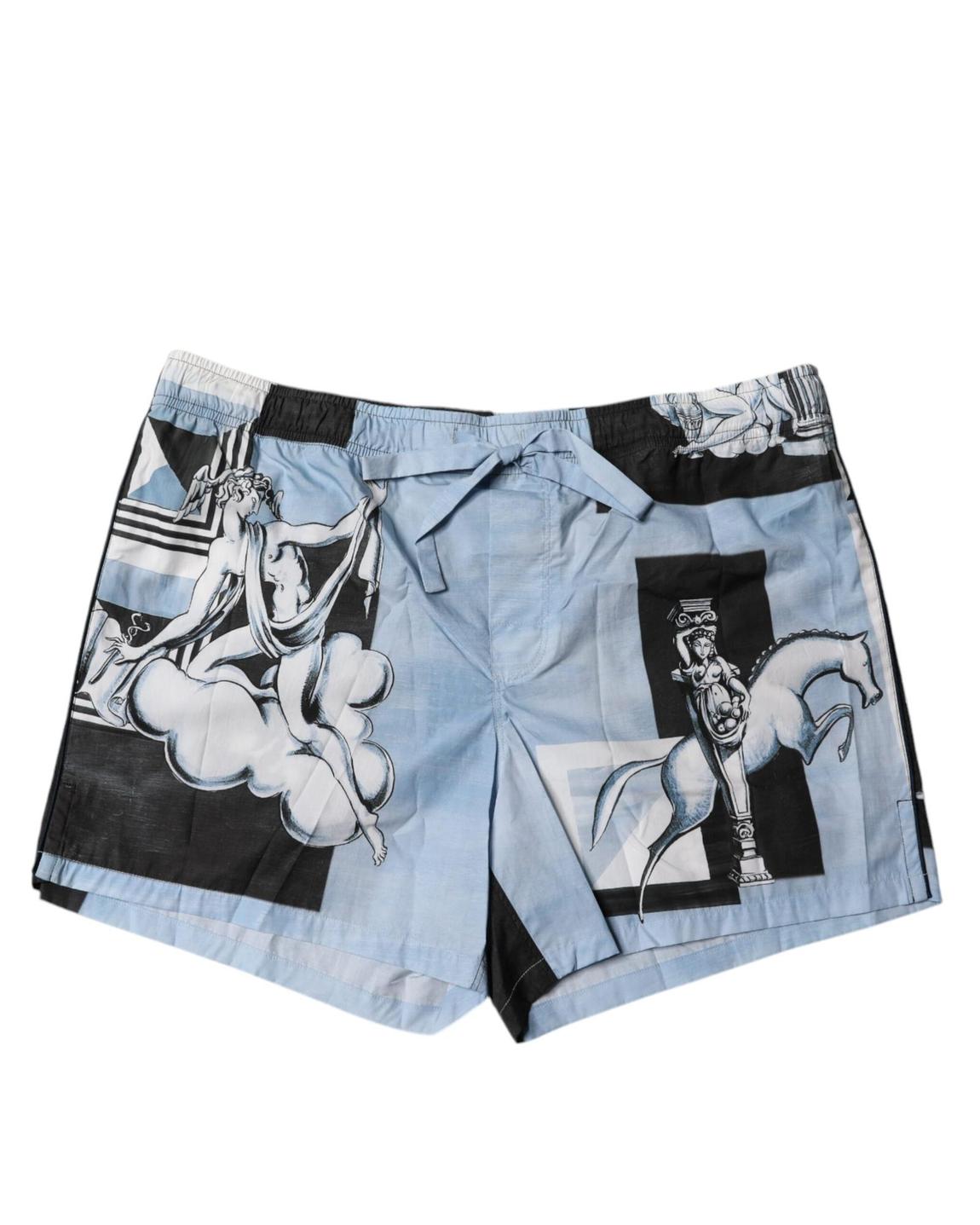 Printed Cotton Shorts - Blue main product photo