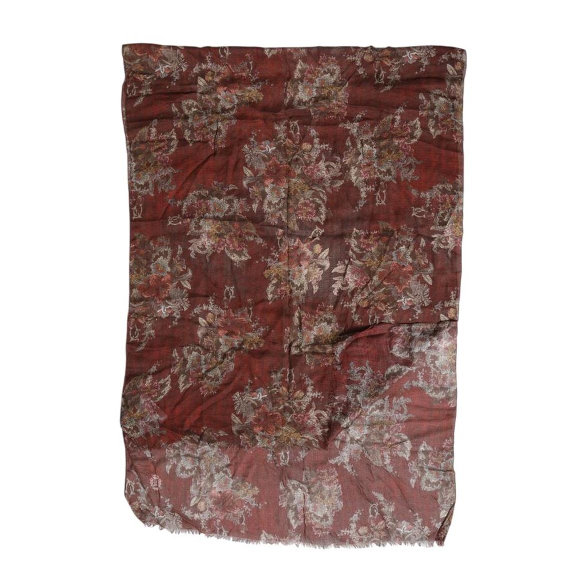 Floral Pattern Scarf - Maroon Scarves main product photo