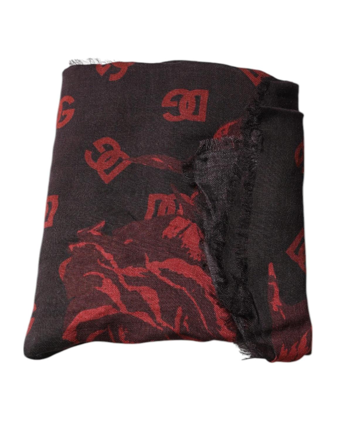 Printed Skull Scarf - Black And Red Scarves main product photo