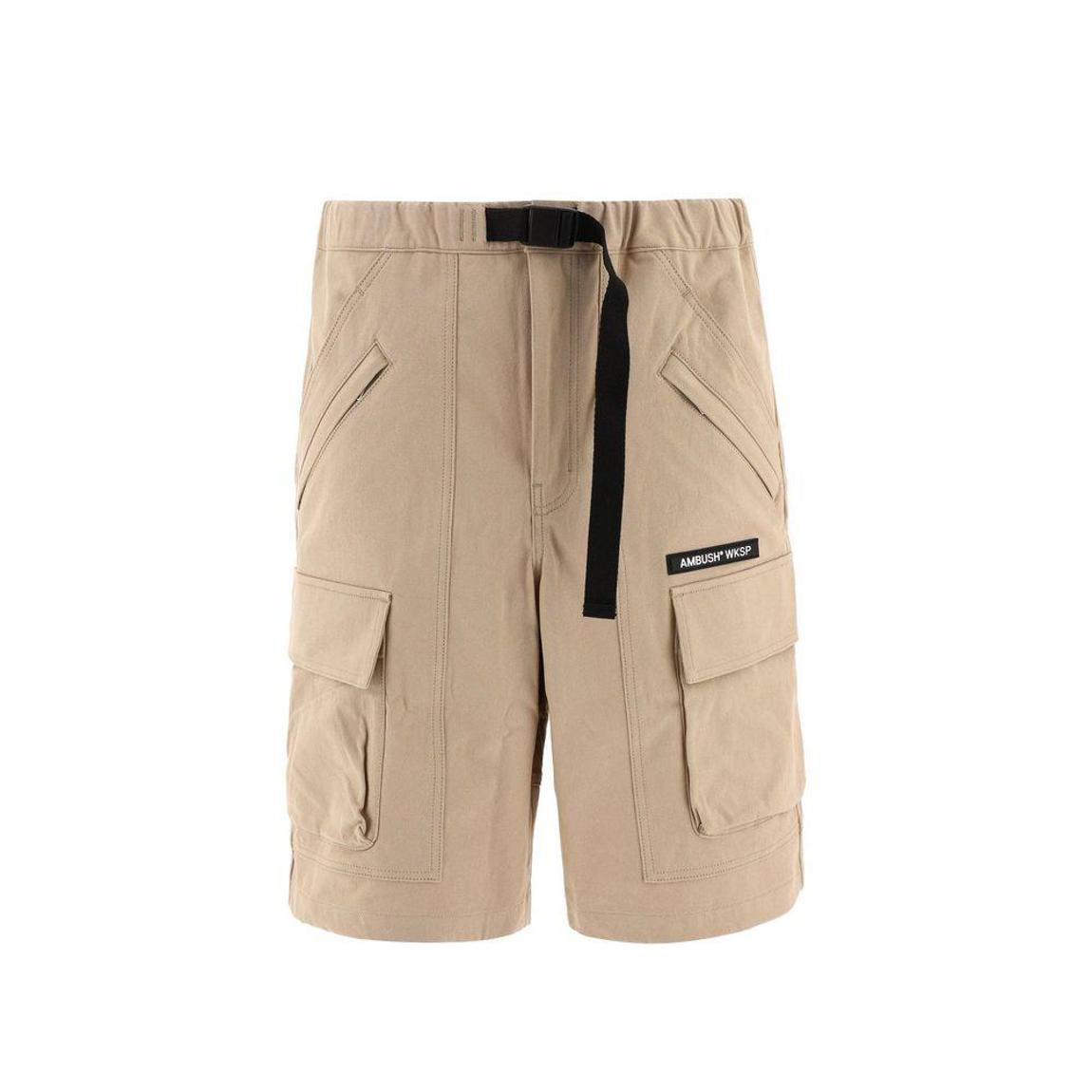 Cotton Bermuda Shorts with Ribbed Waistband and Multiple Pockets - main product photo