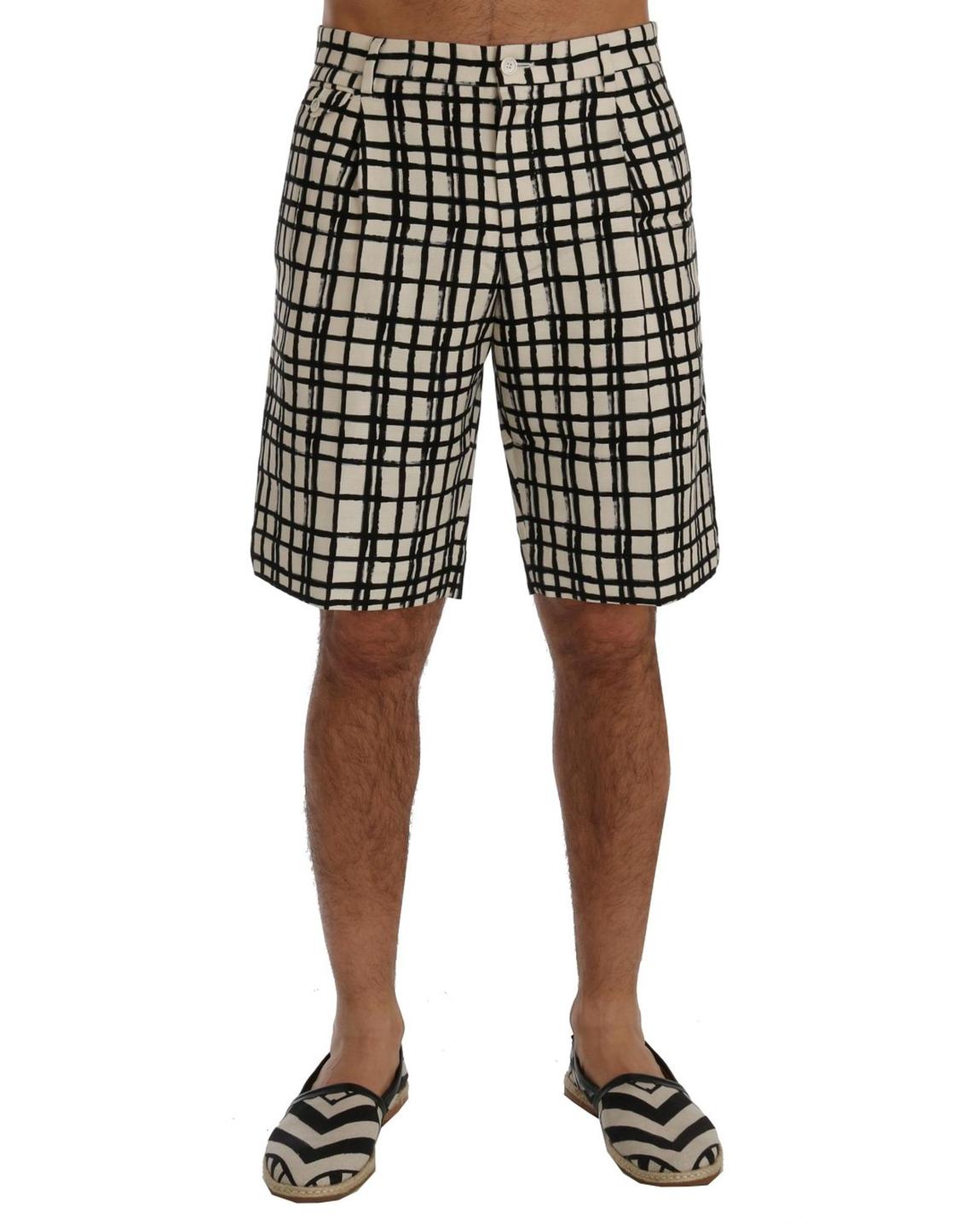 Casual Shorts Black White Check - Blackwhite main product photo