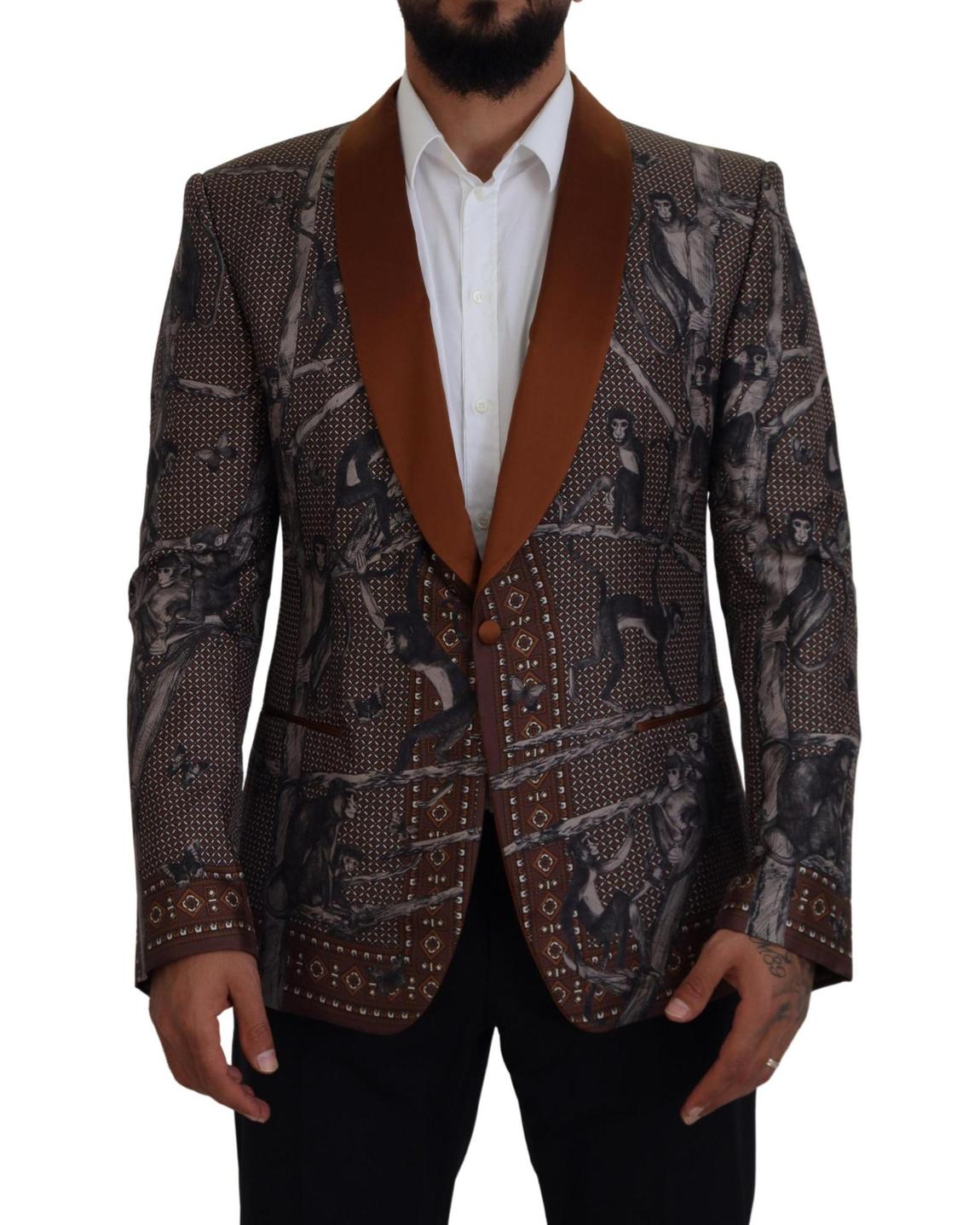 Monkey Print Blazer Brown - Bronze main product photo