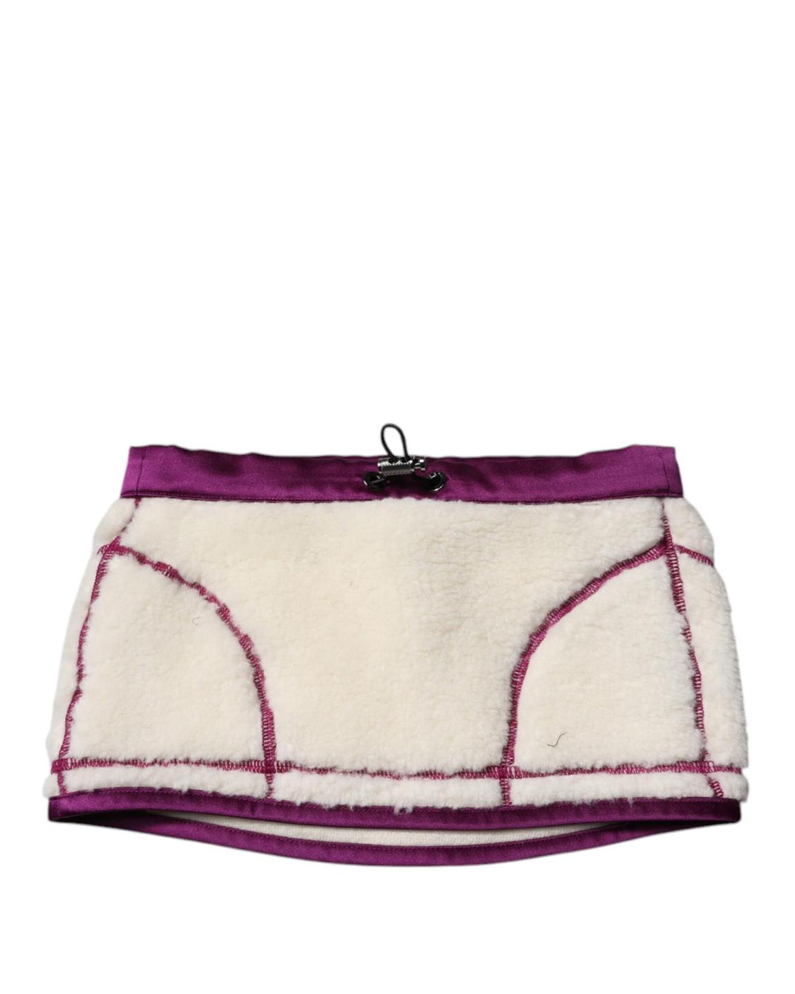 Fleece Neck Warmer Satin Trim - White Scarves main product photo