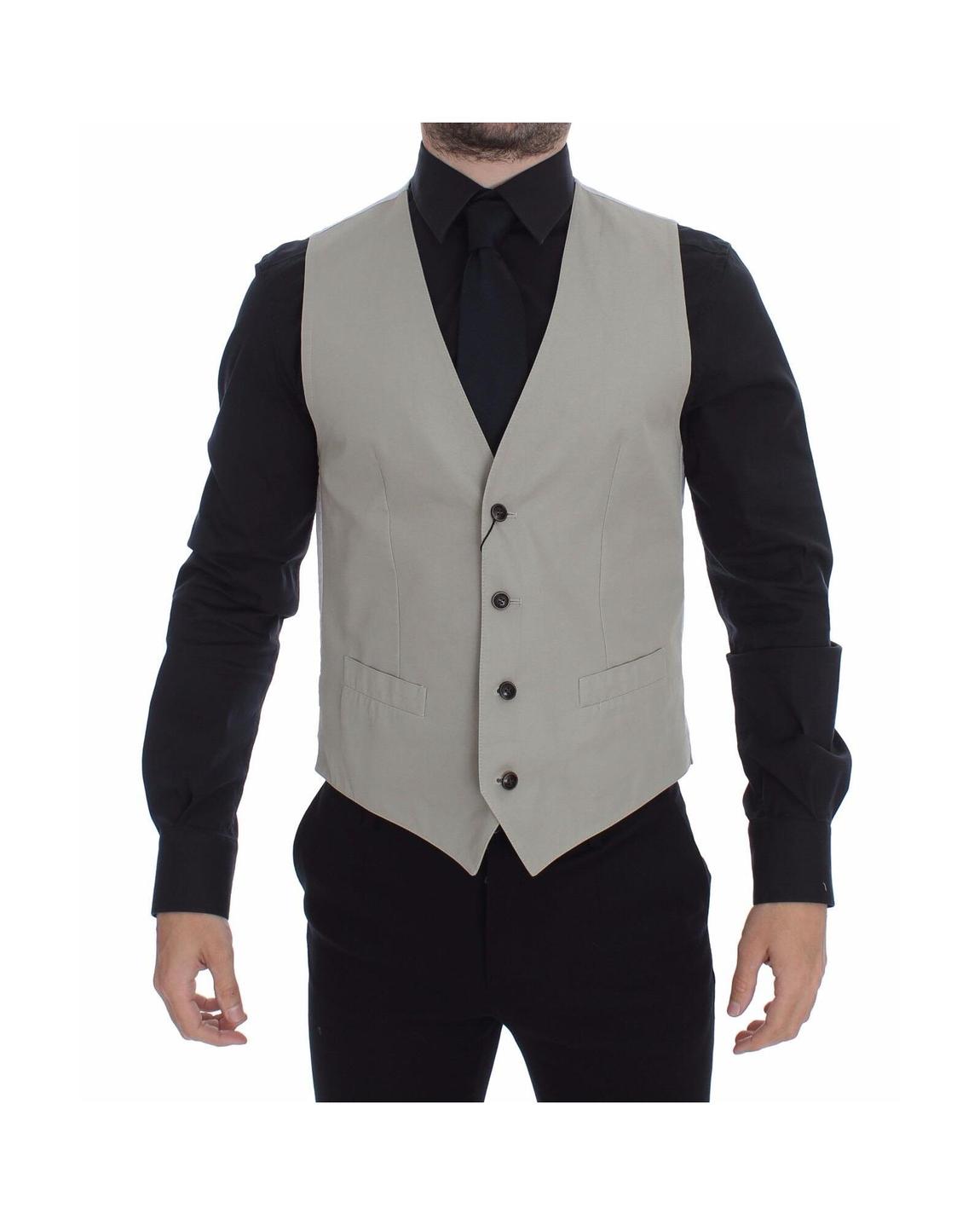 Beige Cotton Vest Classic Fit main product photo