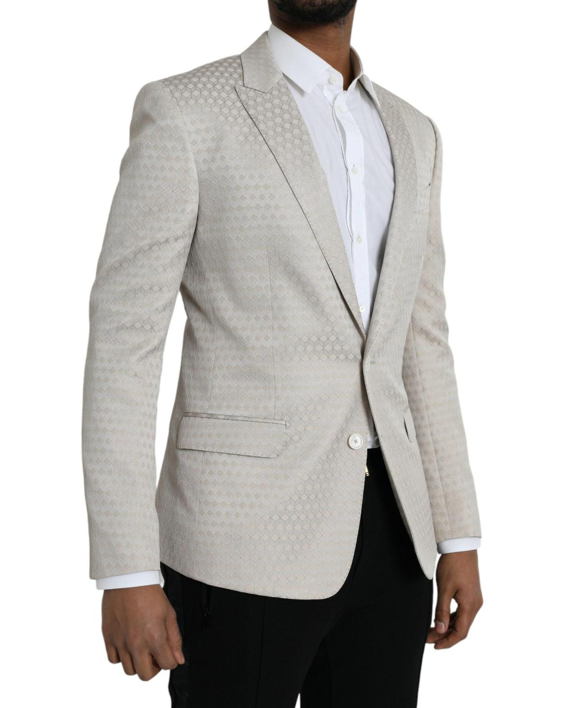 Geometricpatterned Blazer Beige Men main product photo
