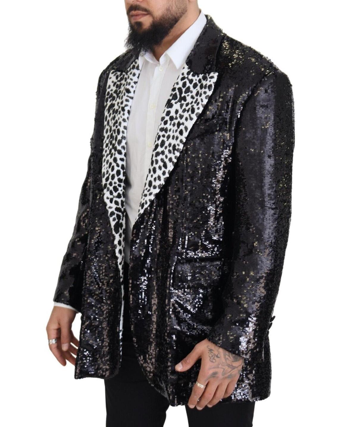 Sequin Blazer Dalmatian Collar - Black main product photo