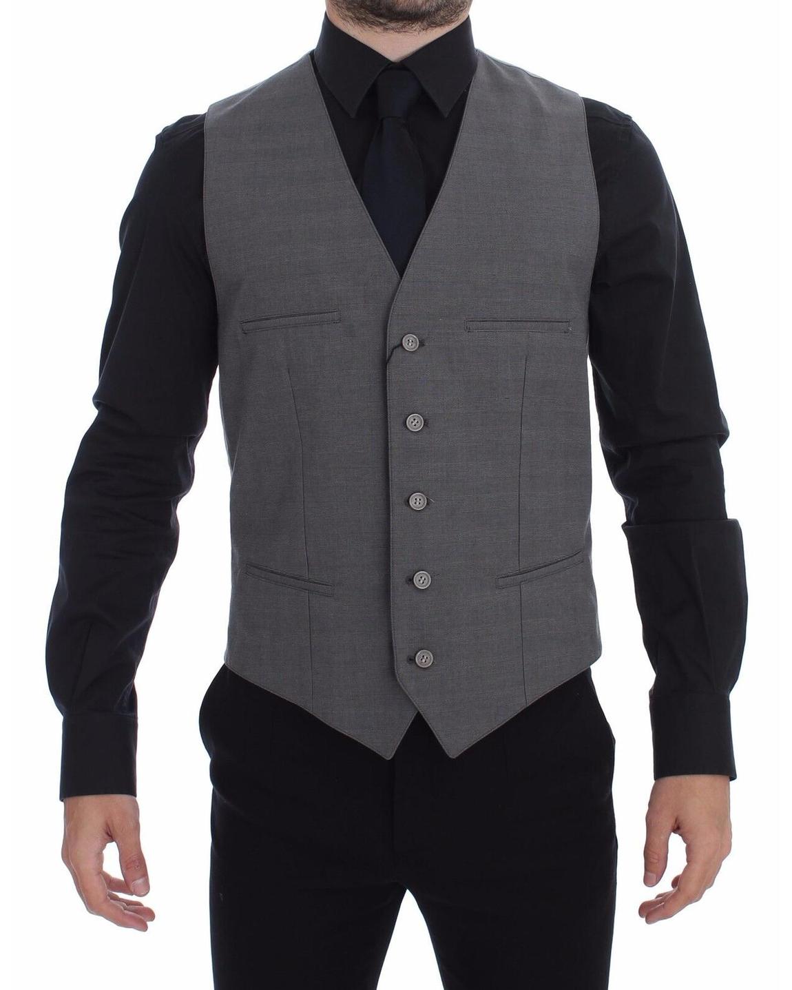Grey Waistcoat Classic Fit - Gray Vests main product photo