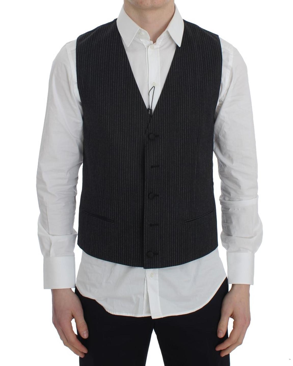 Pinstripe Vest Classic Fit - Gray main product photo