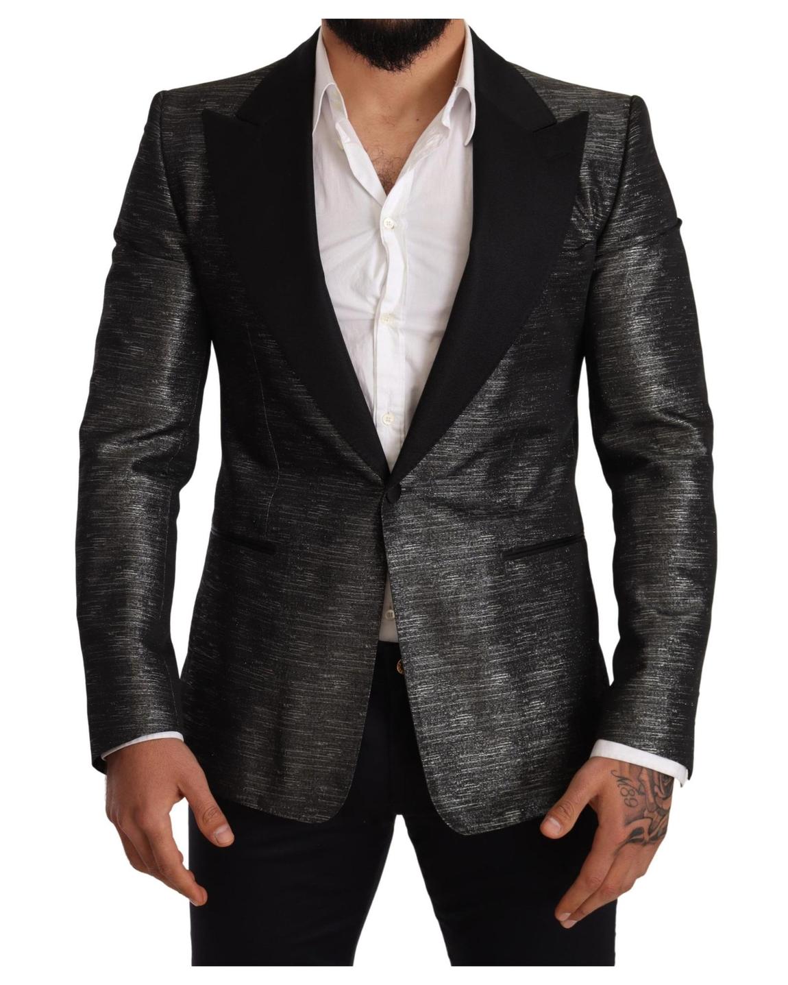 Metallic Blazer Notch Lapel - Gray main product photo