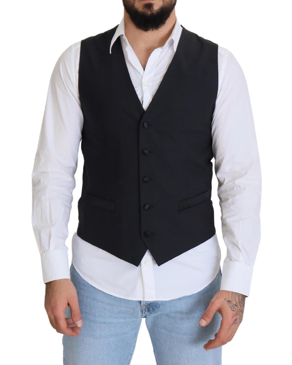 Classic Fit Waistcoat - Black Vests main product photo