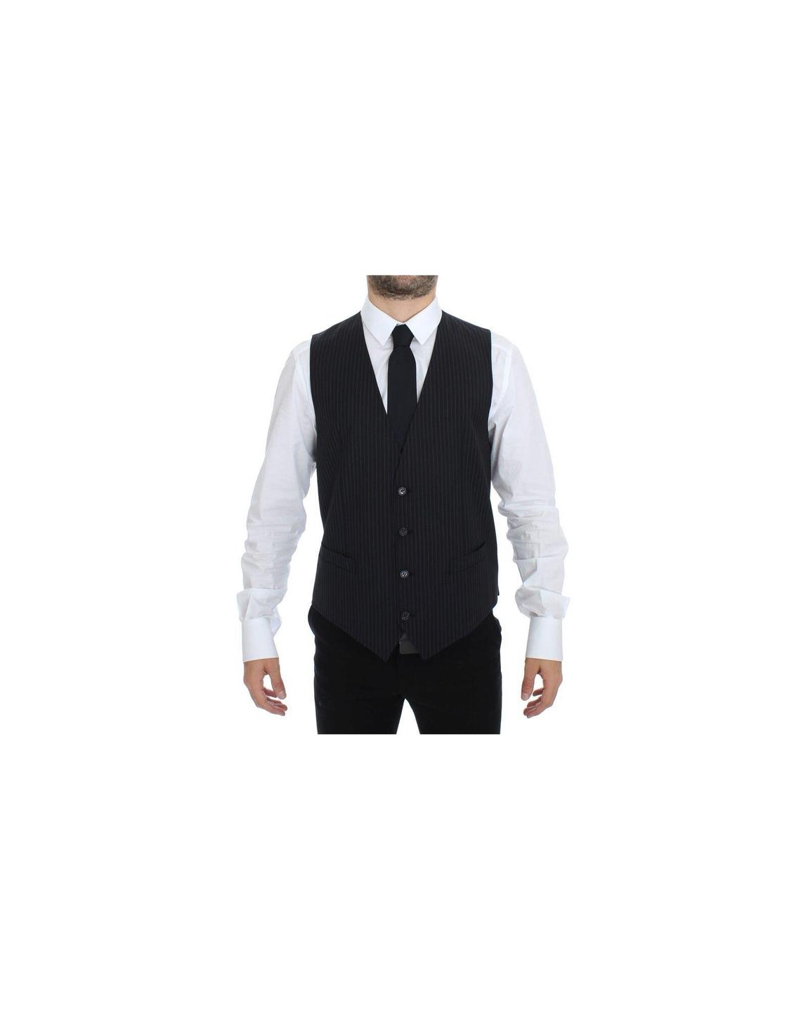 Pinstripe Vest Classic Fit - Gray main product photo