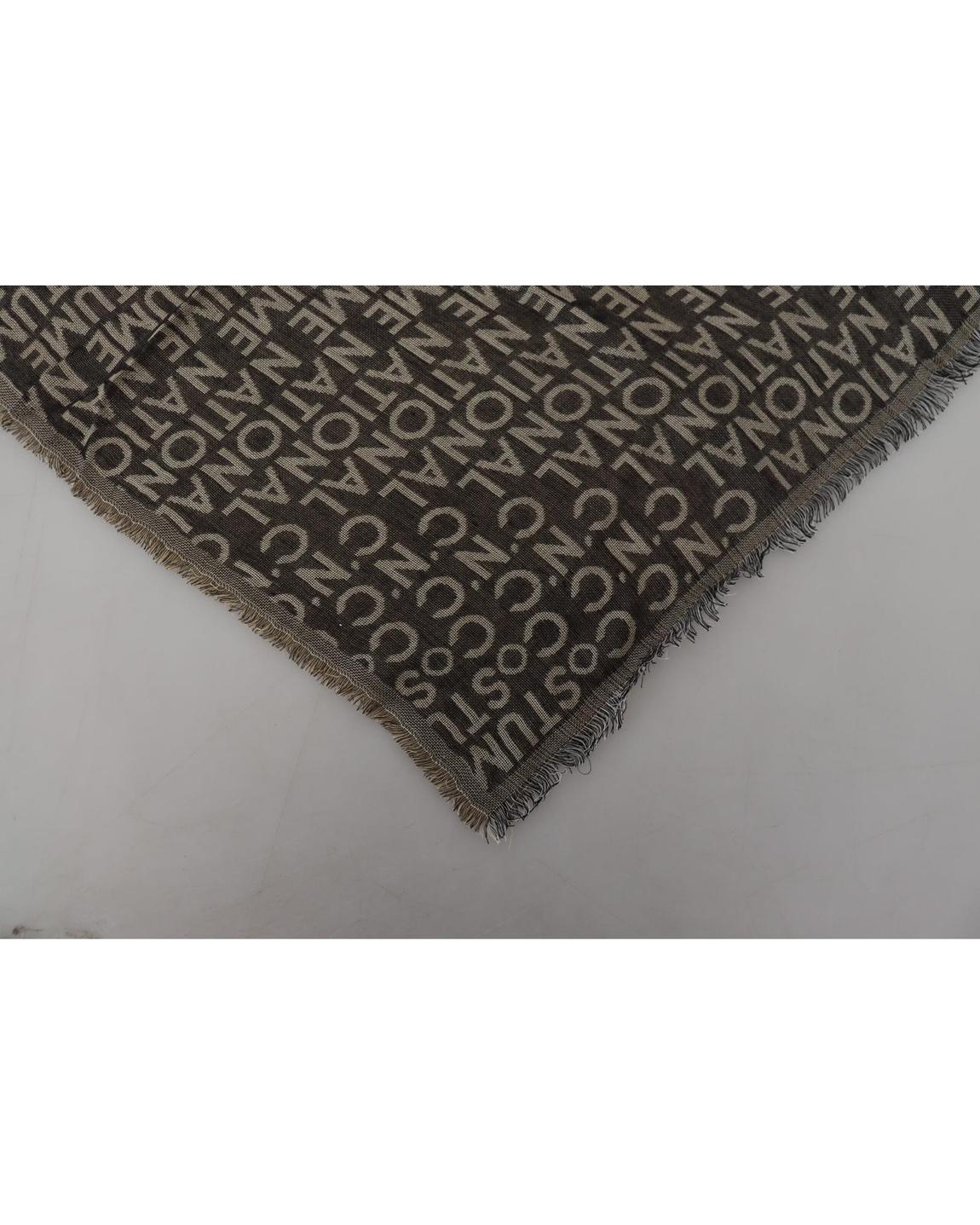Costume National Scarf Logo Print Shawl - Gray Scarves main product photo