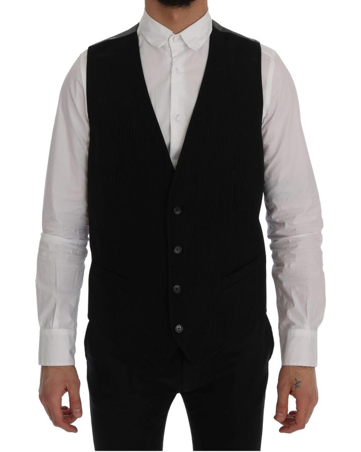 Wool Vest Black VNeck Men main product photo