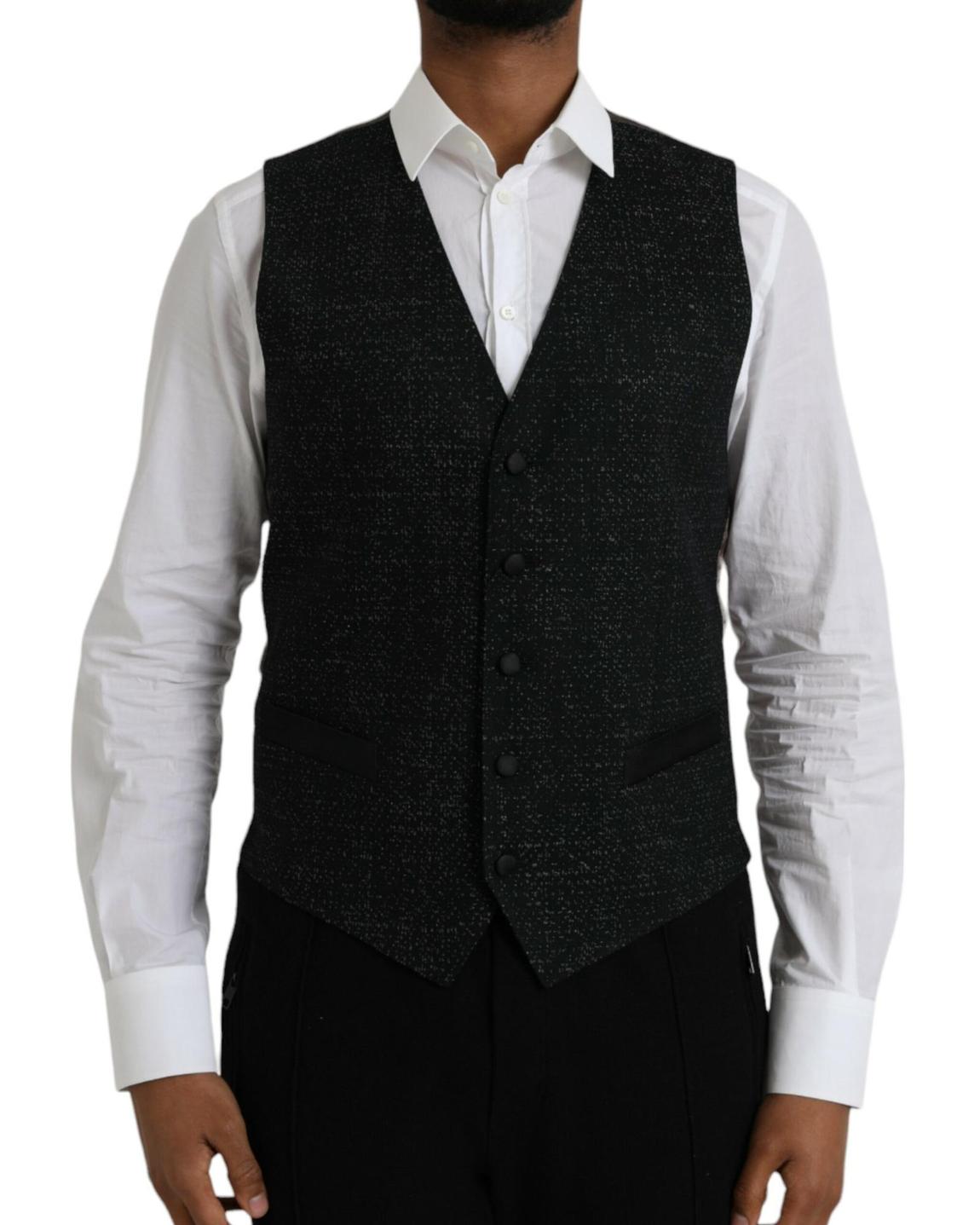 Black Glitter Vest Formal Style - Black And Brown main product photo