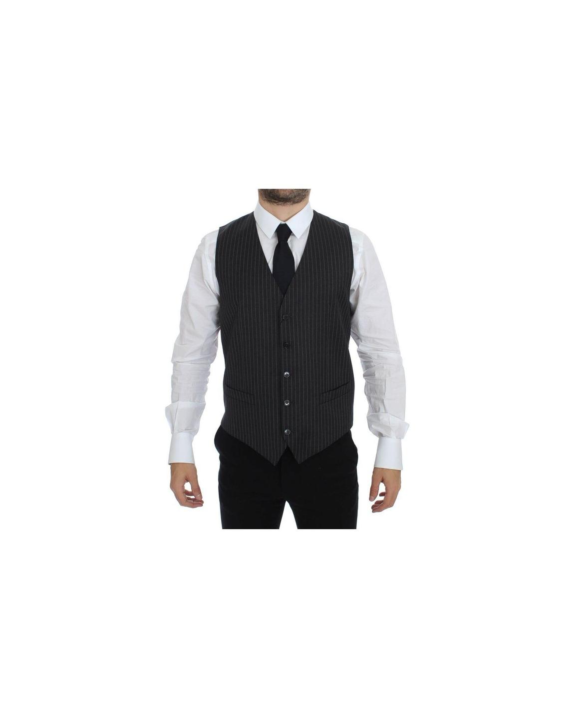 Pinstripe Vest Classic Tailored Fit - Gray main product photo