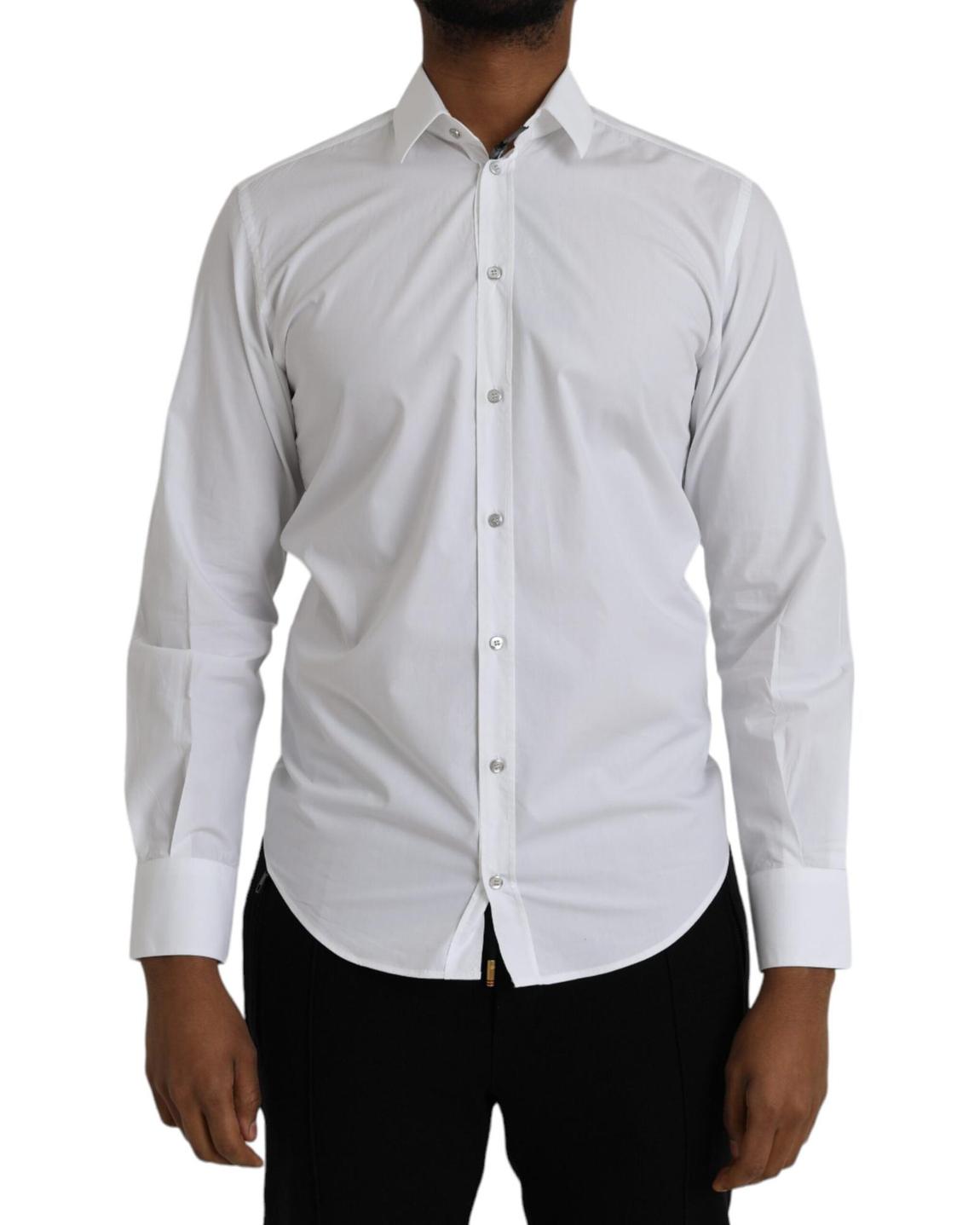 Classic Fit Poplin Shirt Long Sleeve Dress Shirt - White main product photo