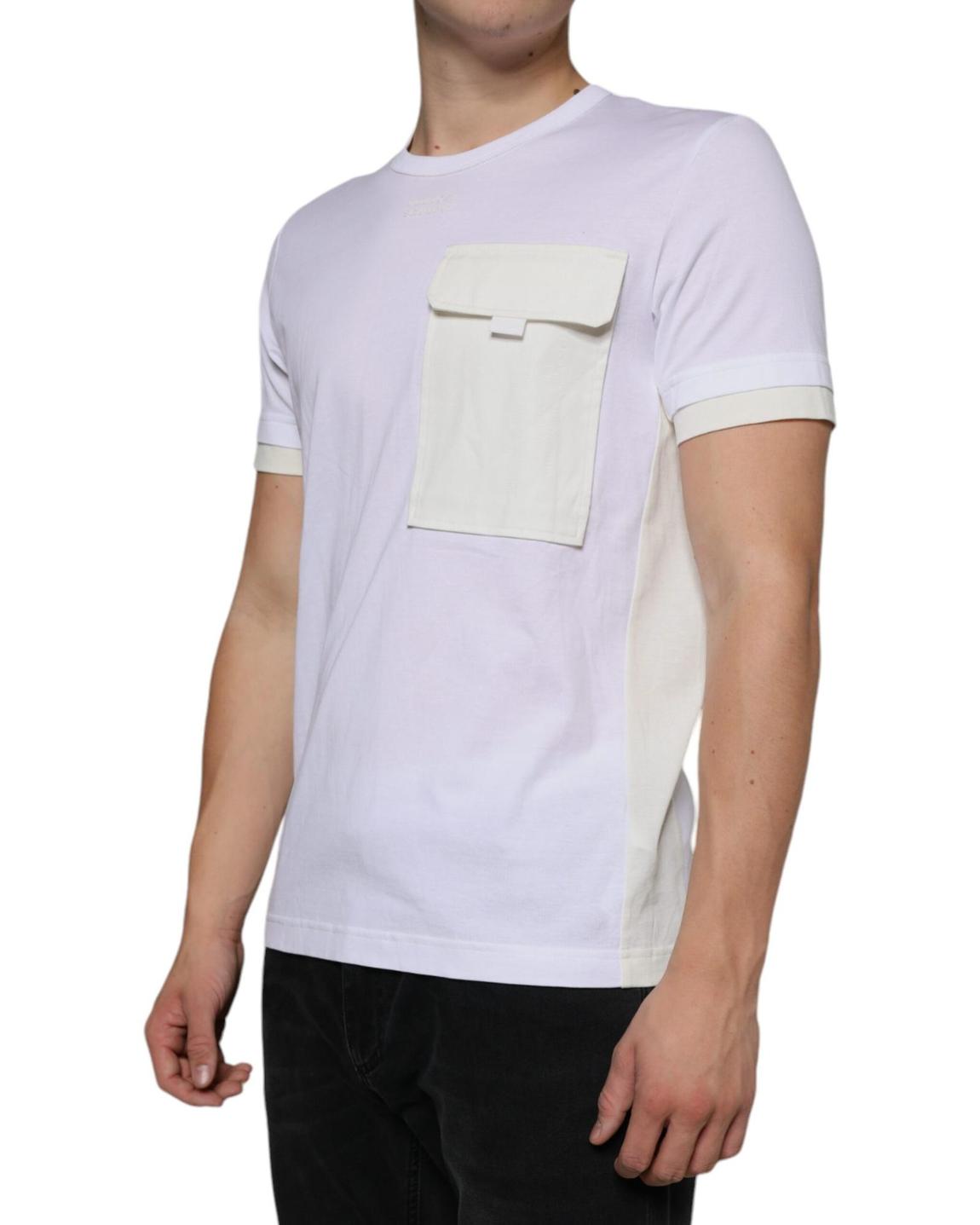 Crew Neck TShirt Pocket Detail - White T-Shirts main product photo