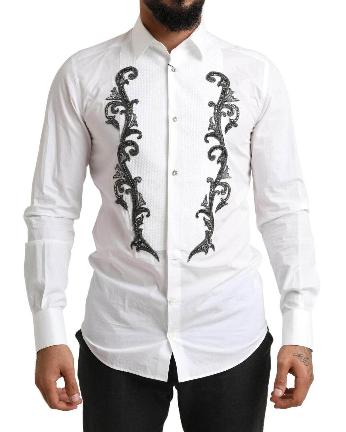 LongSleeve Embellished Poplin Shirt - White main product photo