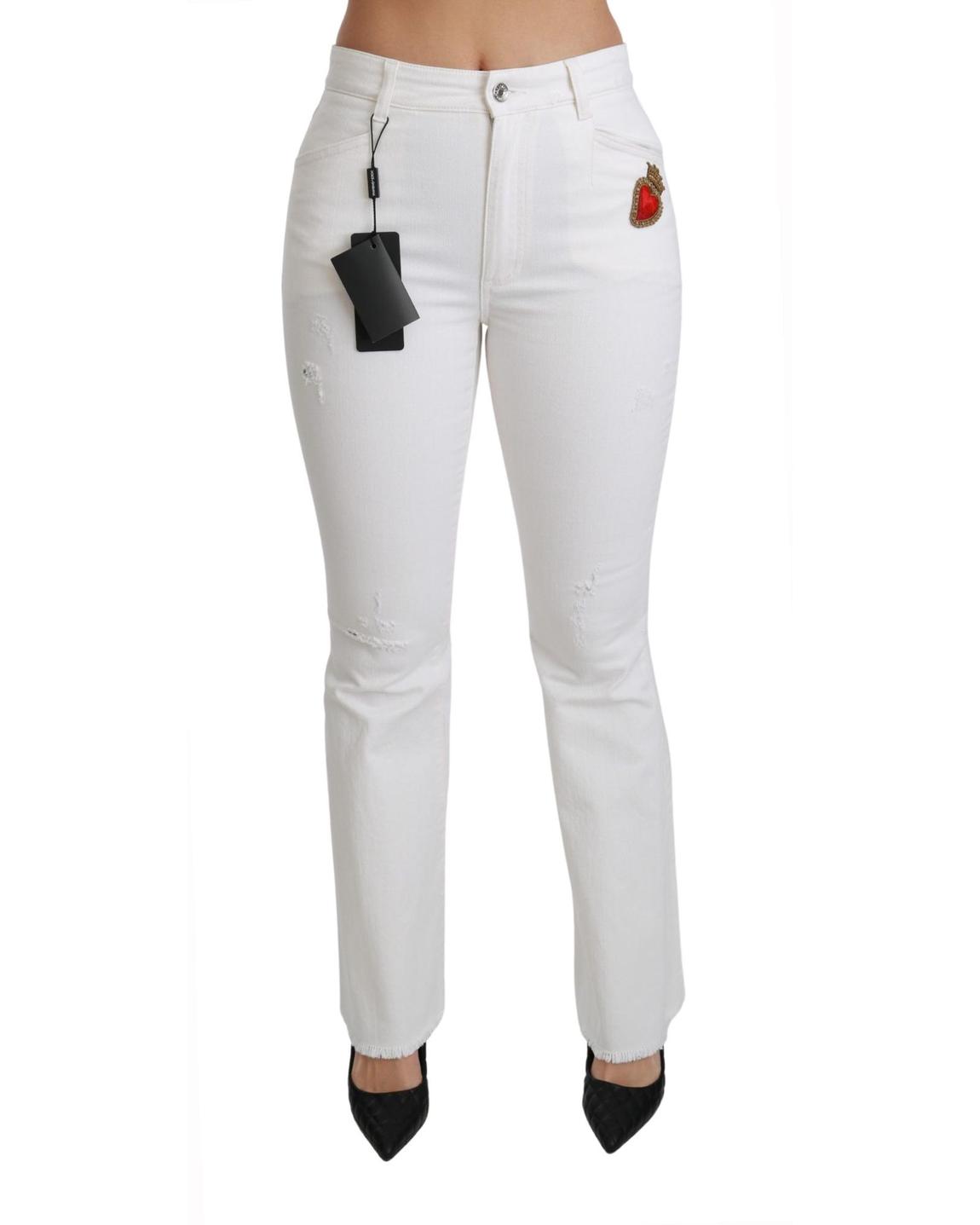 Dolce Gabbana Distressed Detail Jeans White Jeans main product photo